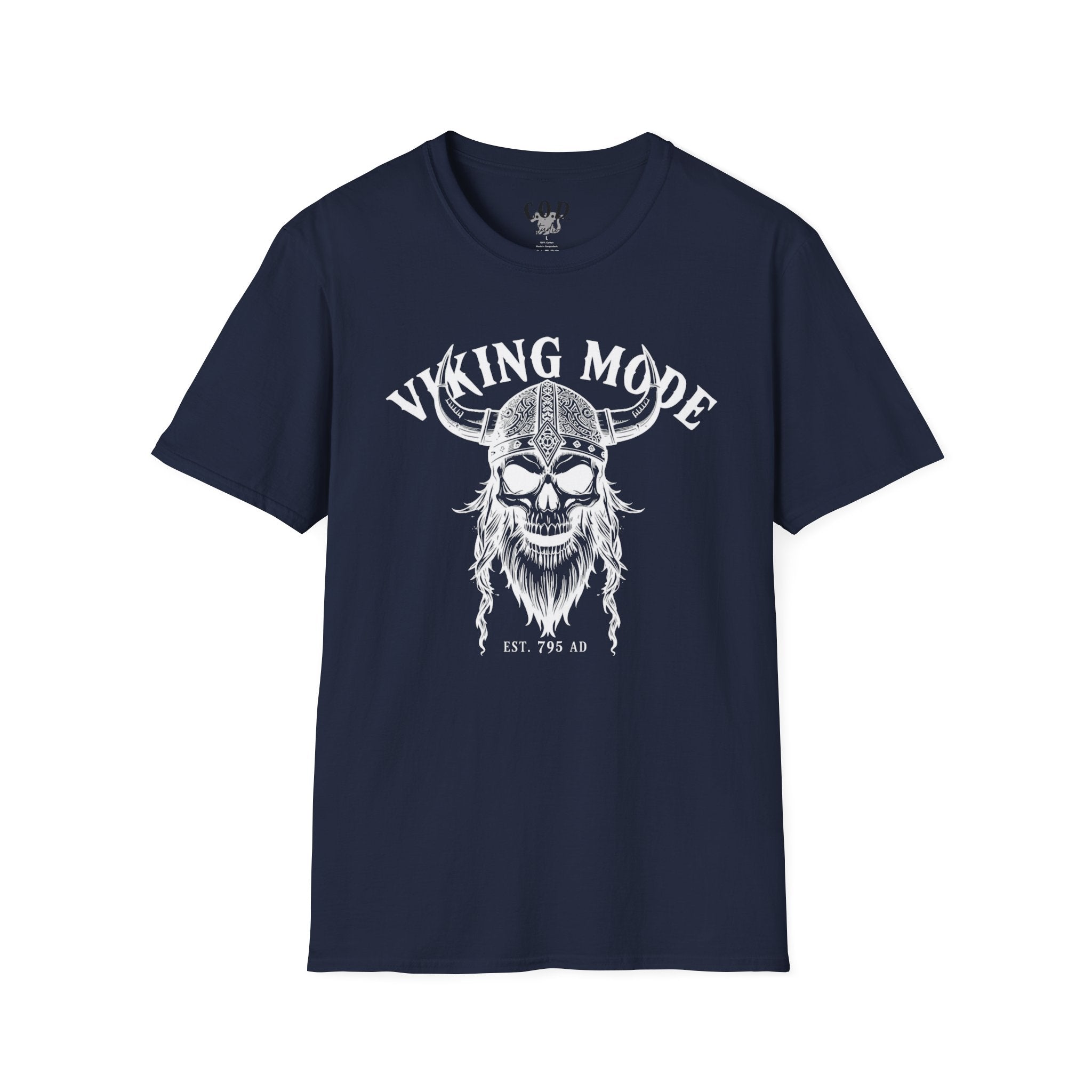 Viking Mode T-Shirt — Skull Horned Helmet Graphic