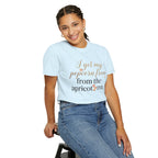 T-Shirt — “I Get My Popcorn From The Apricot Tree” Script Graphic Tee | Hymns | LDS |