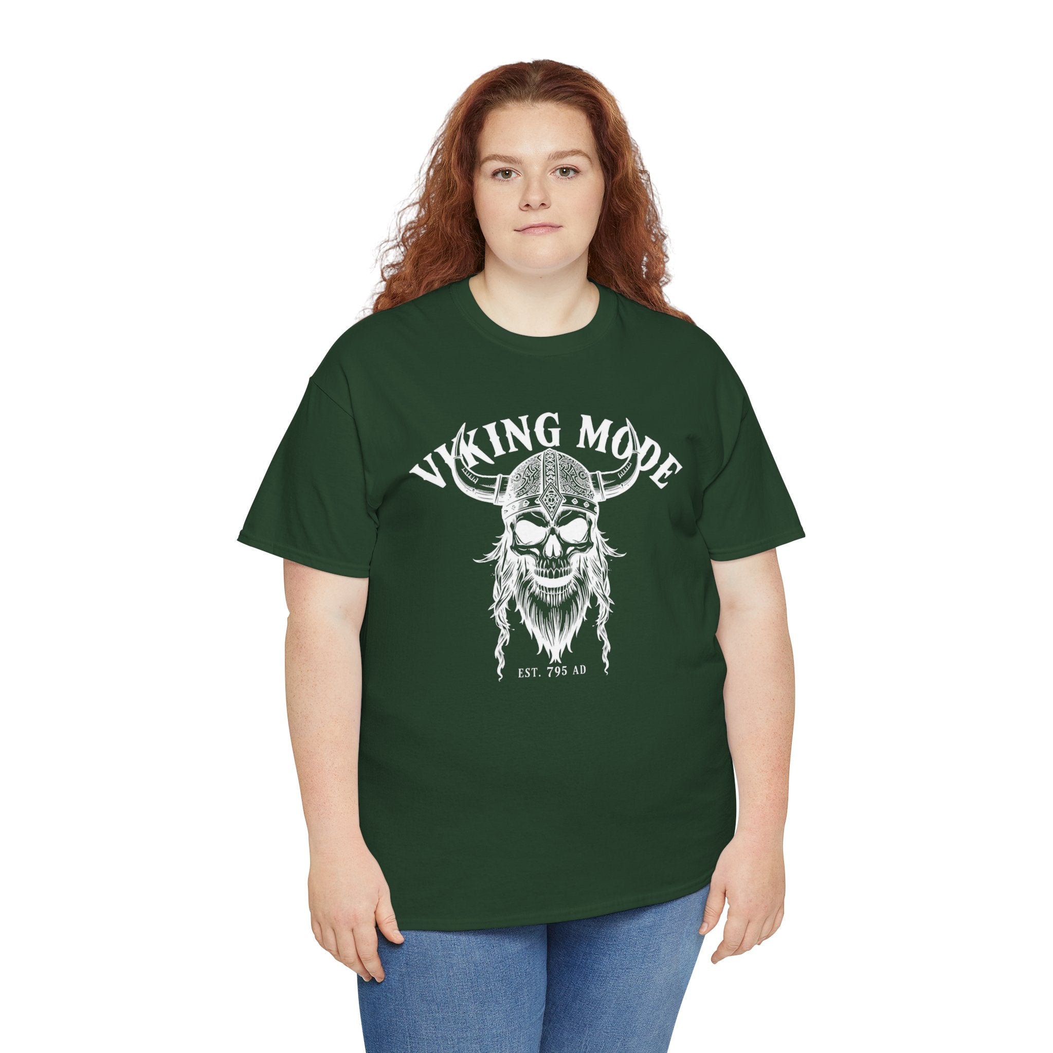 Viking Mode Skull Viking T-shirt | Norse Helmet Skull Graphic Tee
