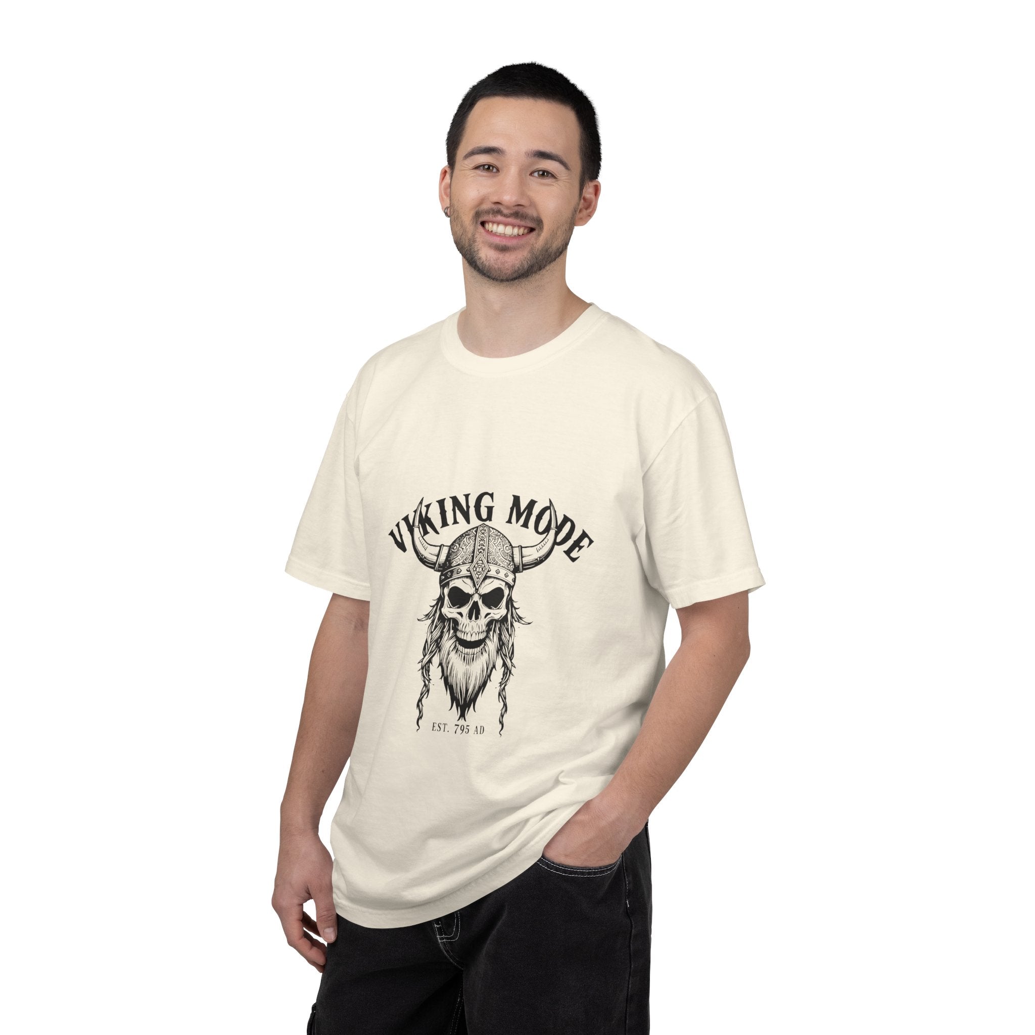 Viking Mode Skull Viking T-shirt | Norse Helmet Skull Graphic Tee