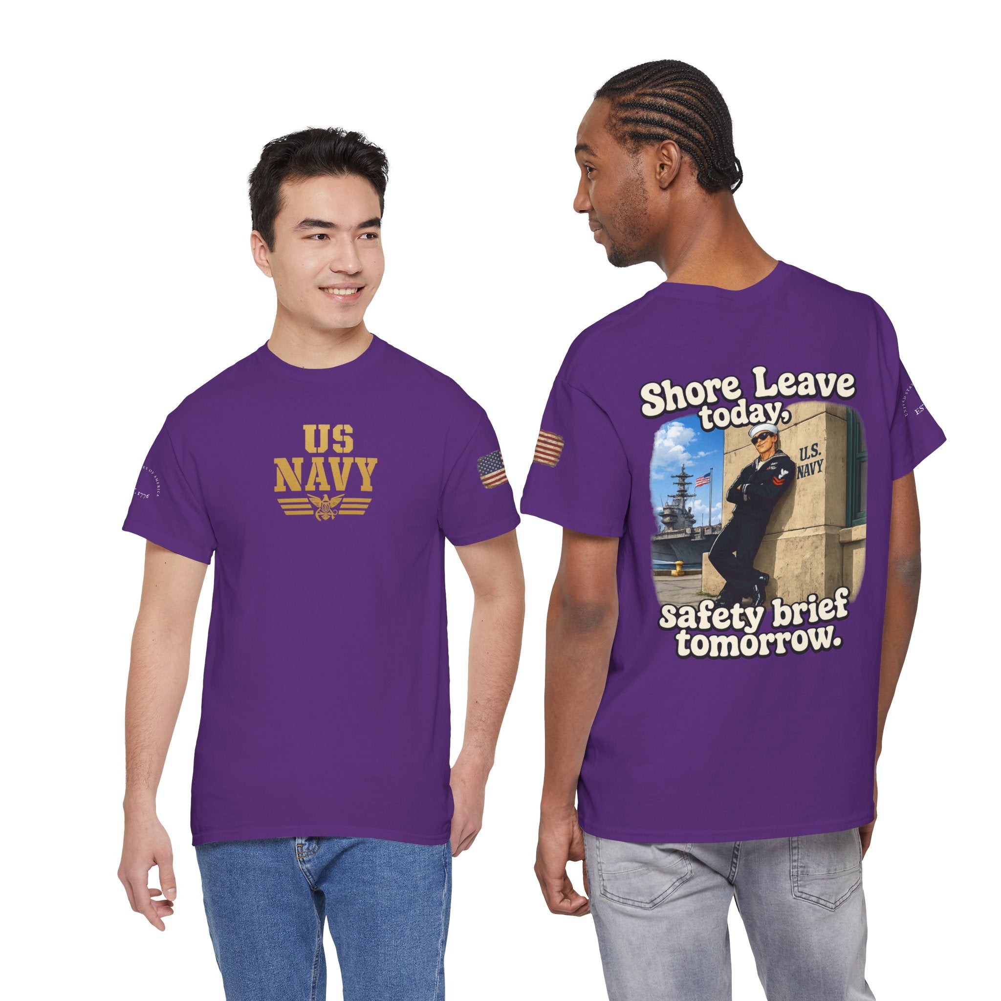 US Navy 'Shore Leave Today, Safety Brief Tomorrow' Graphic Tee