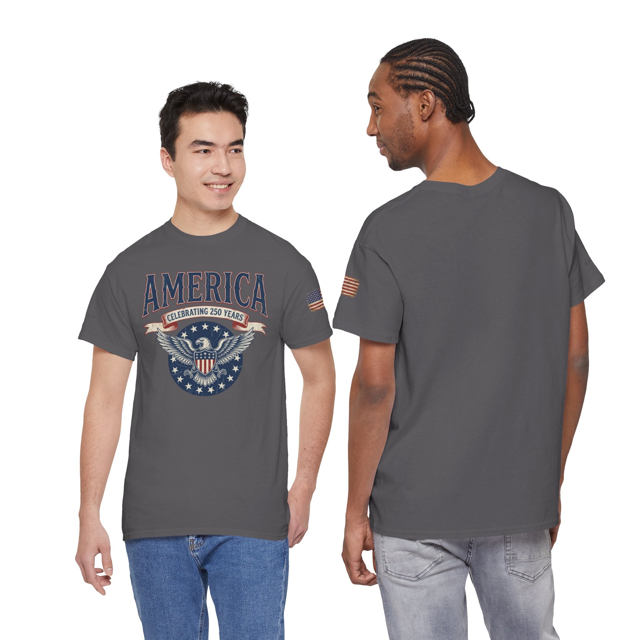 America Patriotic T‑Shirt – "America Celebrating 250 Years" Eagle Emblem