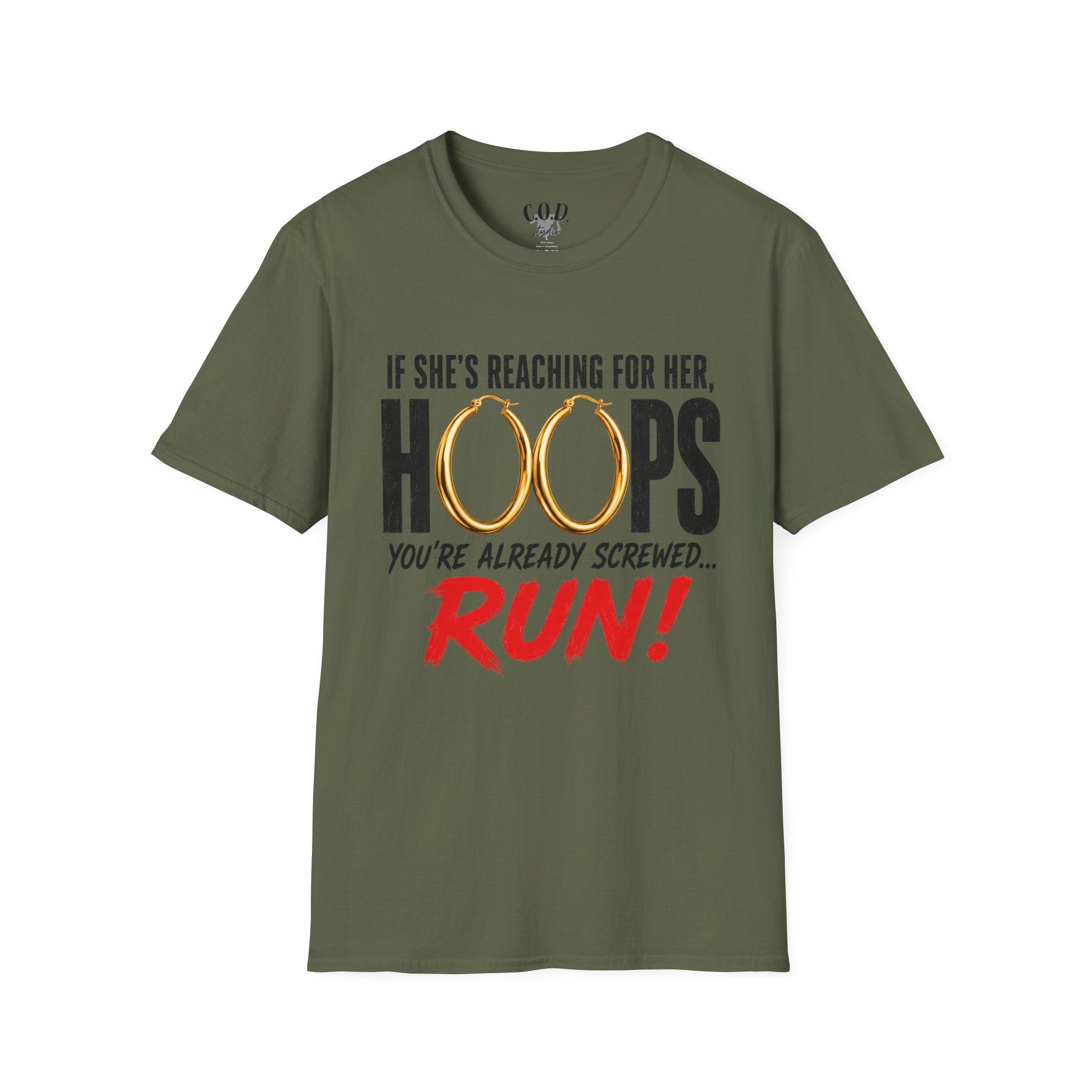 T-Shirt — "If She's Reaching for Her Hoops" Graphic Tee