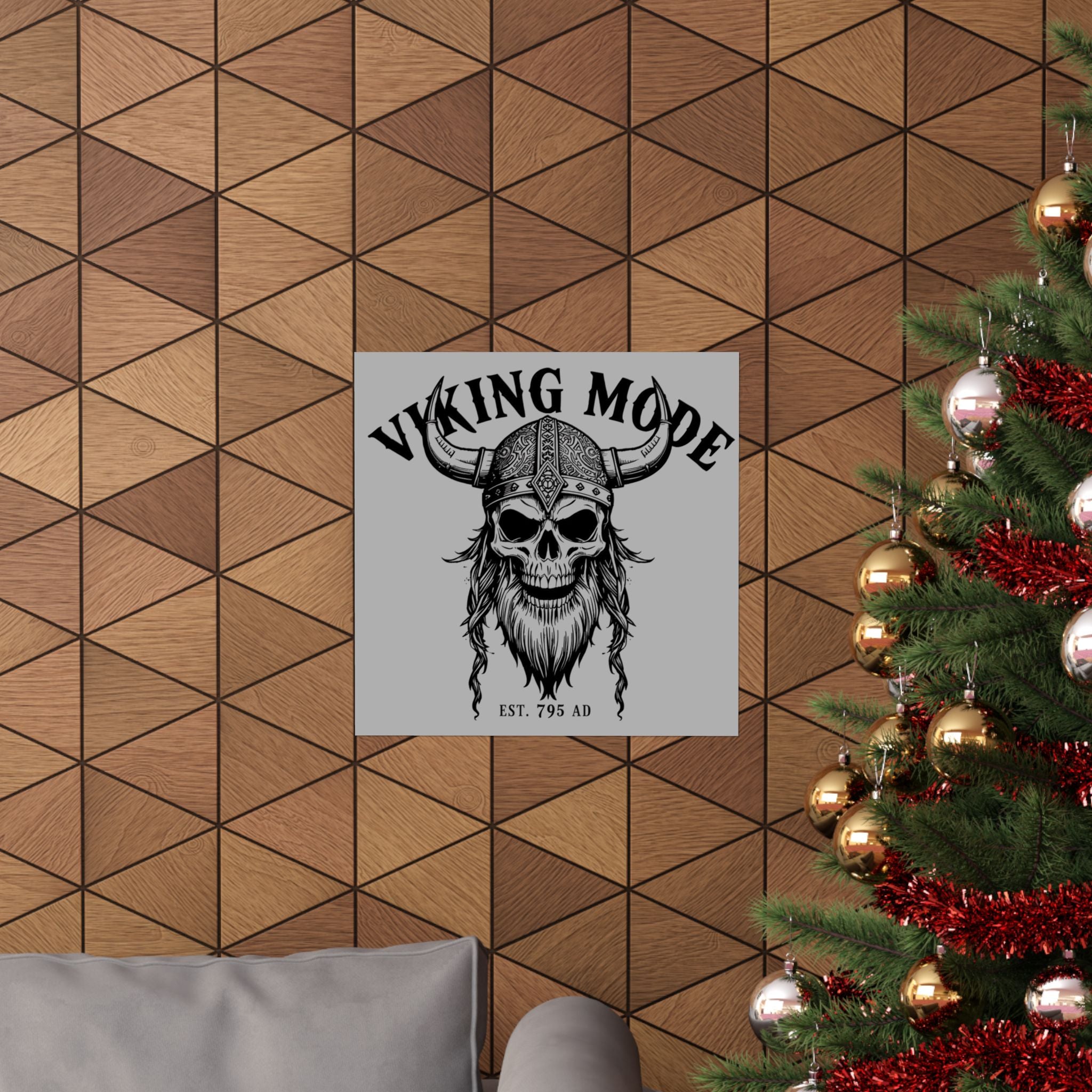 Viking Mode Skull Poster | Matte Vertical Poster