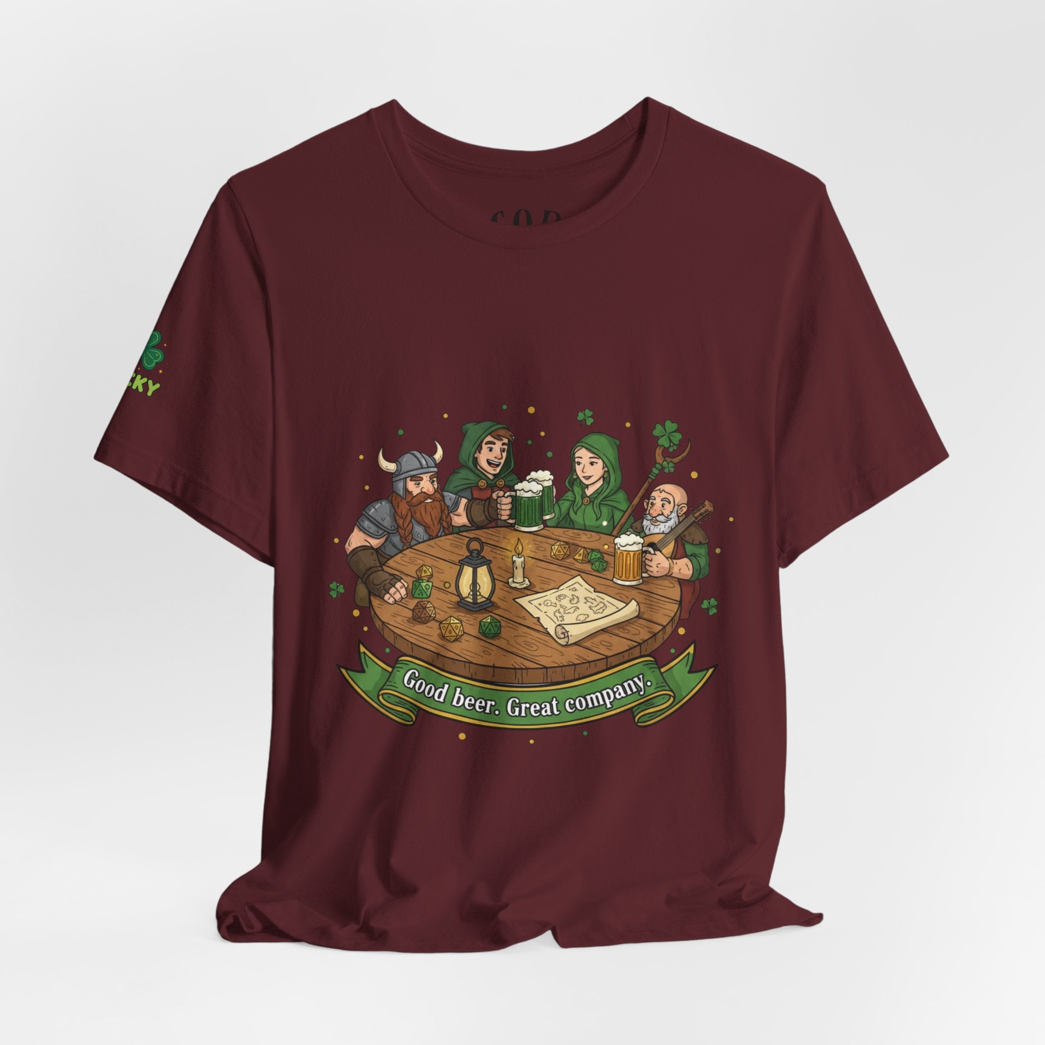 D&D Party at Tavern Table T-Shirt | St. Patrick's Day - Fantasy RPG Dice Roleplay Tee