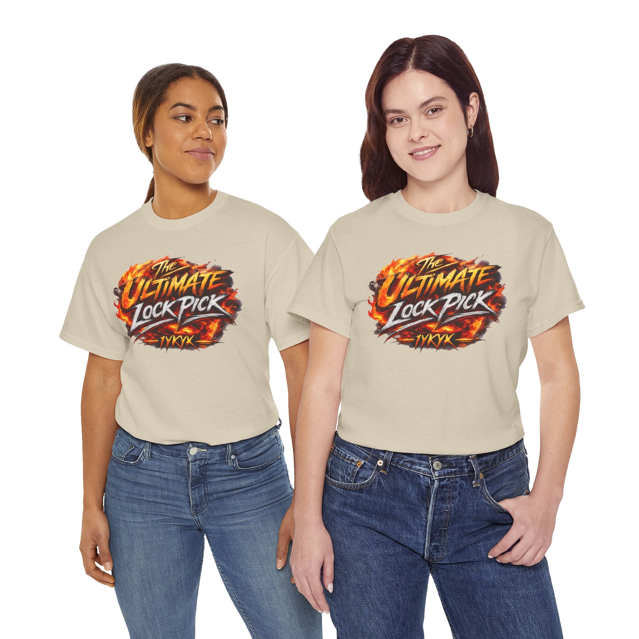 T-Shirt — "Ultimate Lock Pick" Fiery Logo Graphic Tee