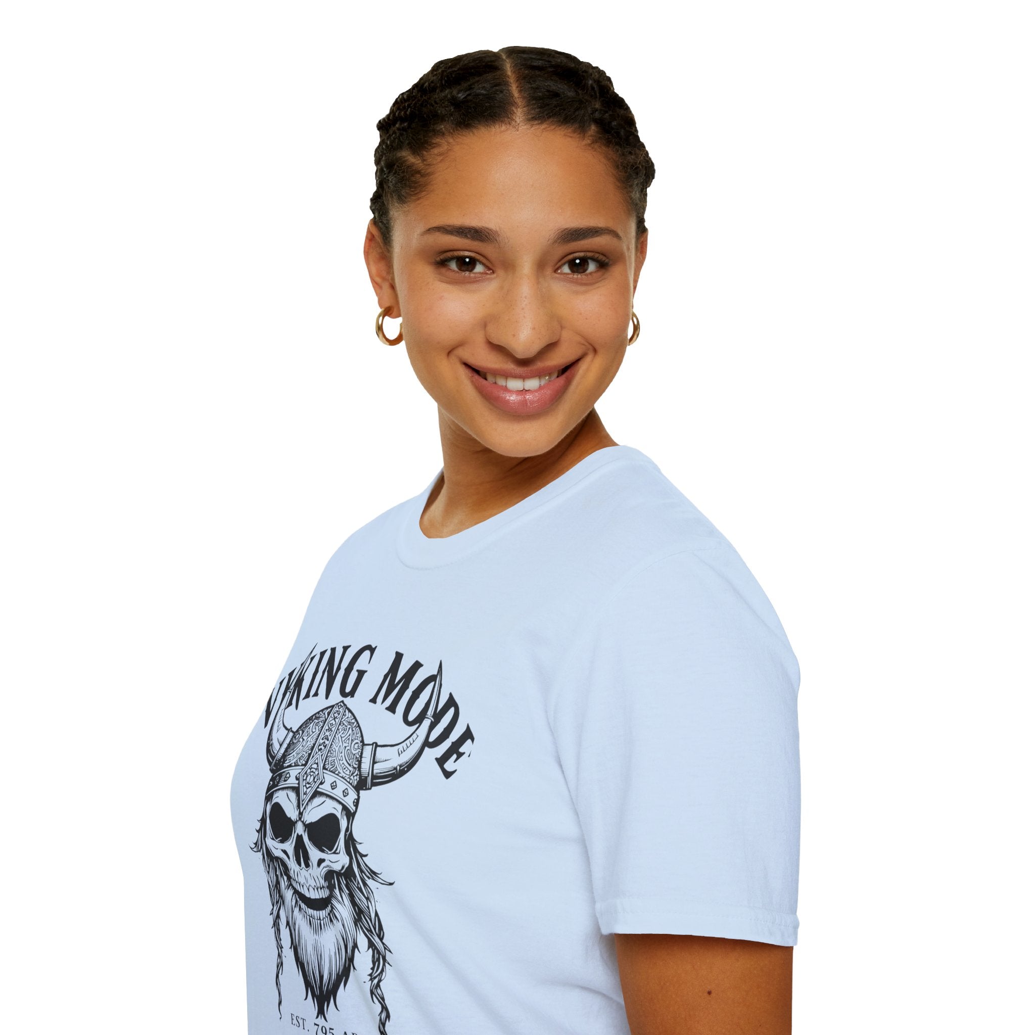 Viking Mode T-Shirt — Skull Horned Helmet Graphic