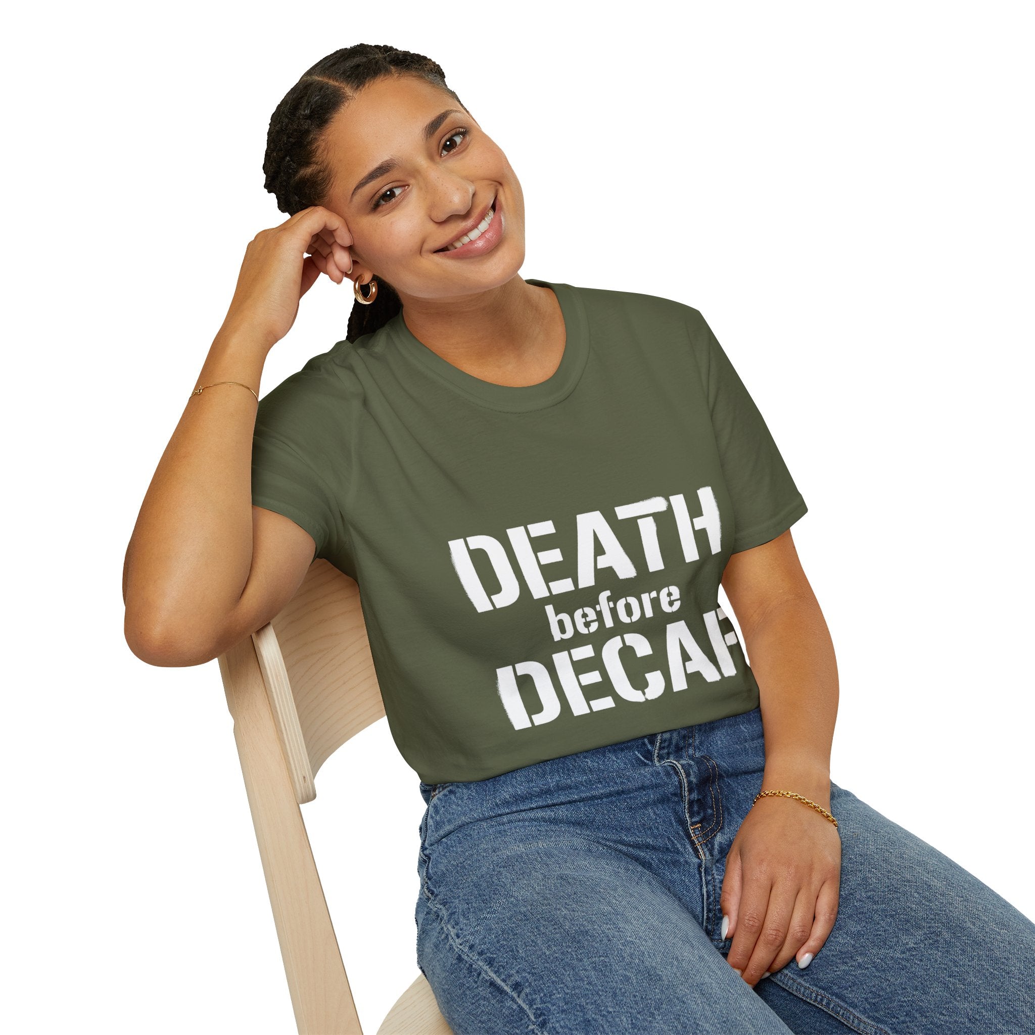 Death Before Decaf T-Shirt — Funny Coffee Lover Tee