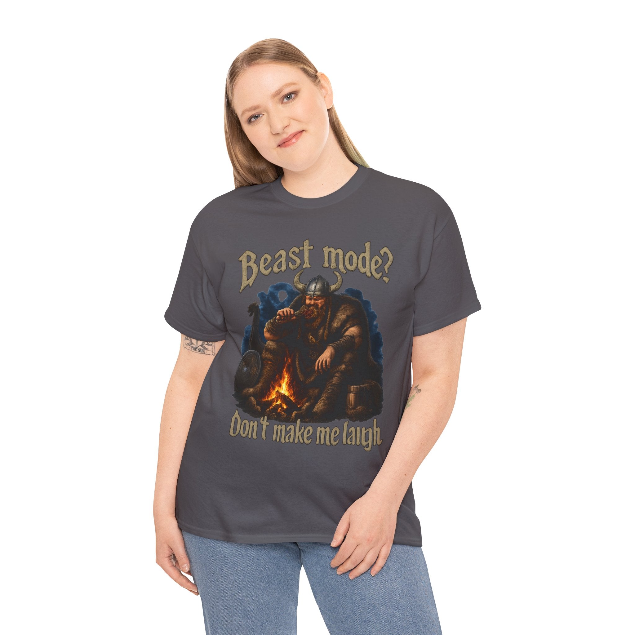 Viking Campfire T-Shirt — "Beast mode? Don’t make me laugh" Graphic Tee