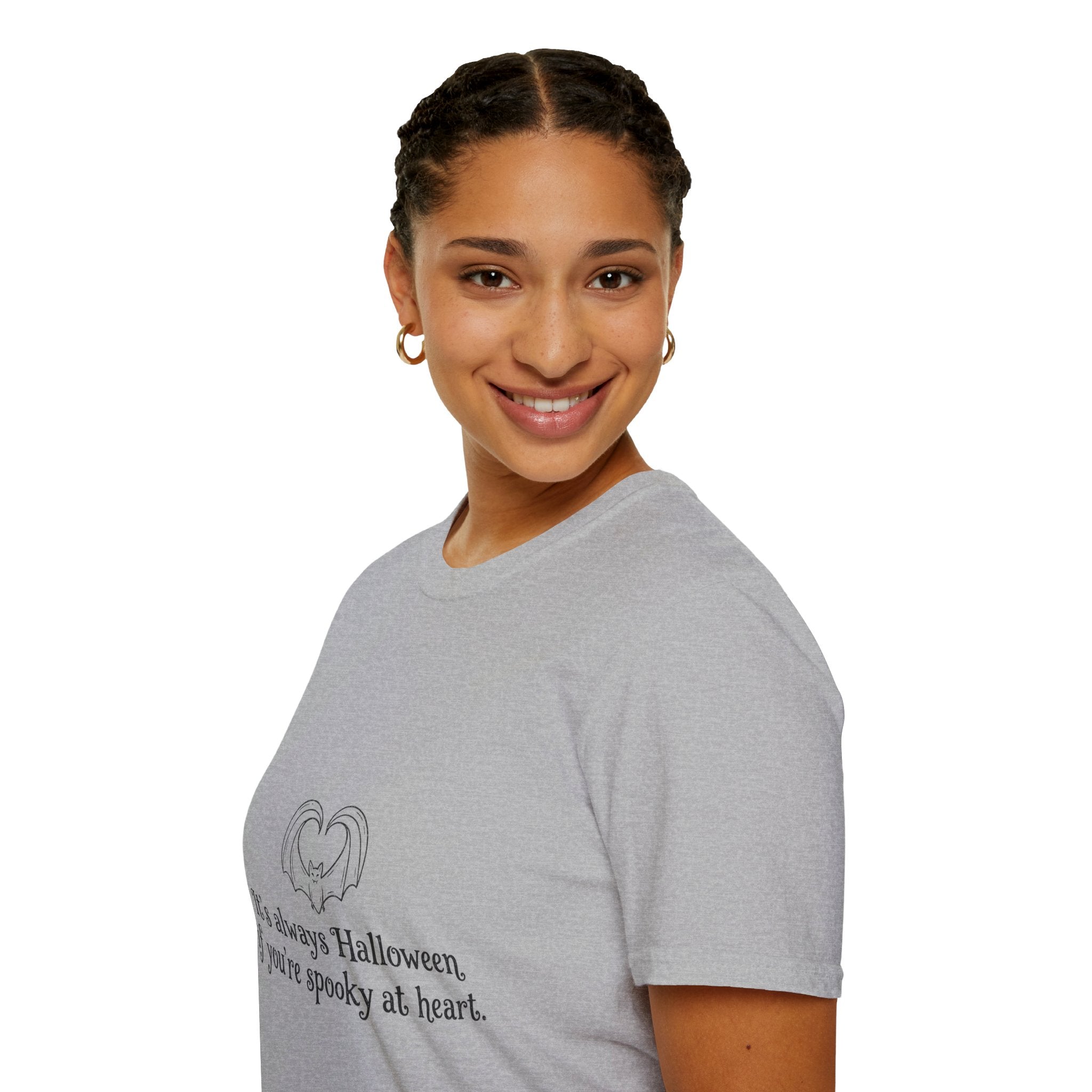Halloween Bat Heart T-Shirt — "It's Always Halloween If You're Spooky at Heart"