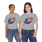 American Flag Kiss T‑Shirt – Patriotic USA Lip Print Tee for 4th of July