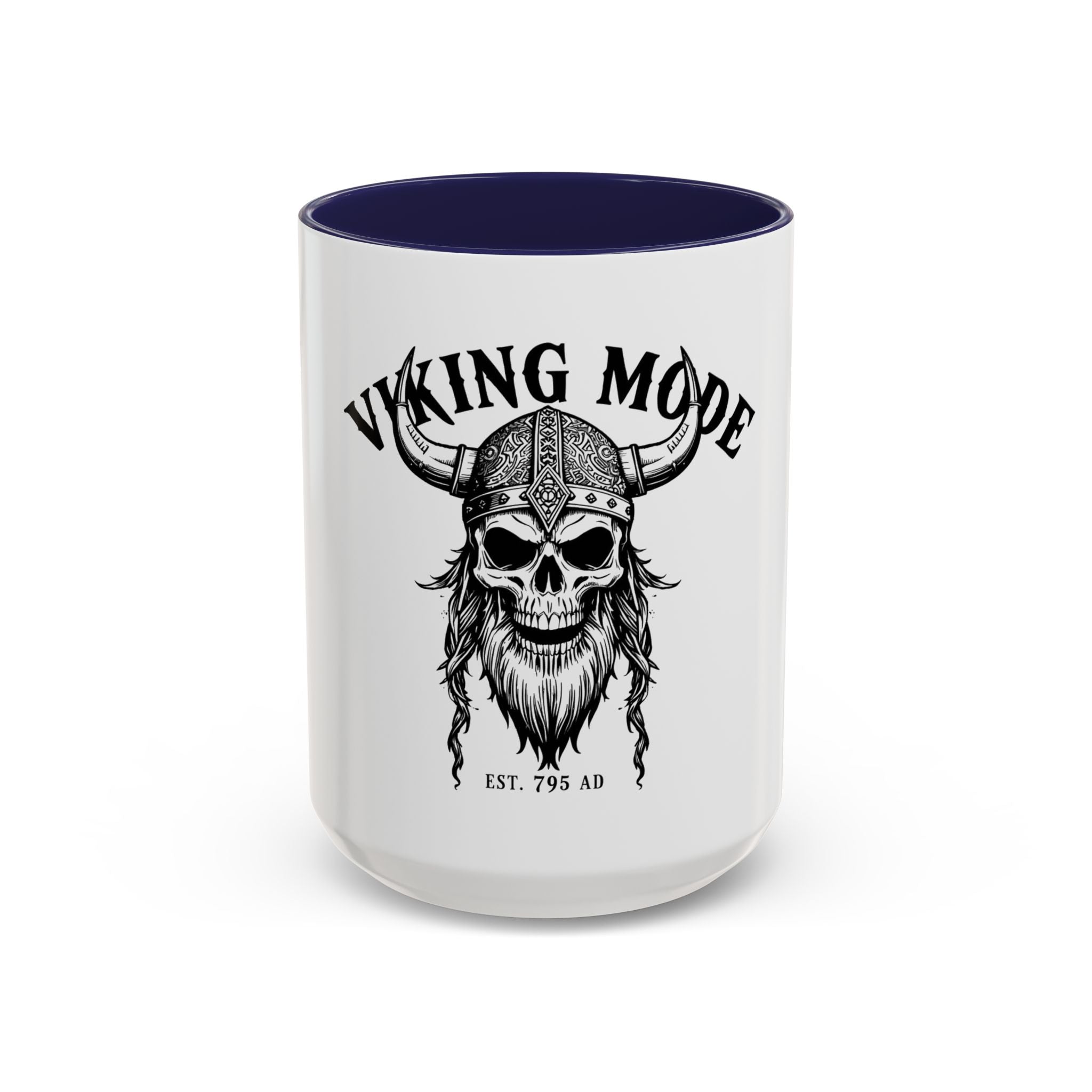 Viking Mode Skull Viking Mug | Accent Coffee Mug 11oz 15oz