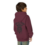 Viking Mode Skull with Horned Helmet Hoodie | Youth Hoodie
