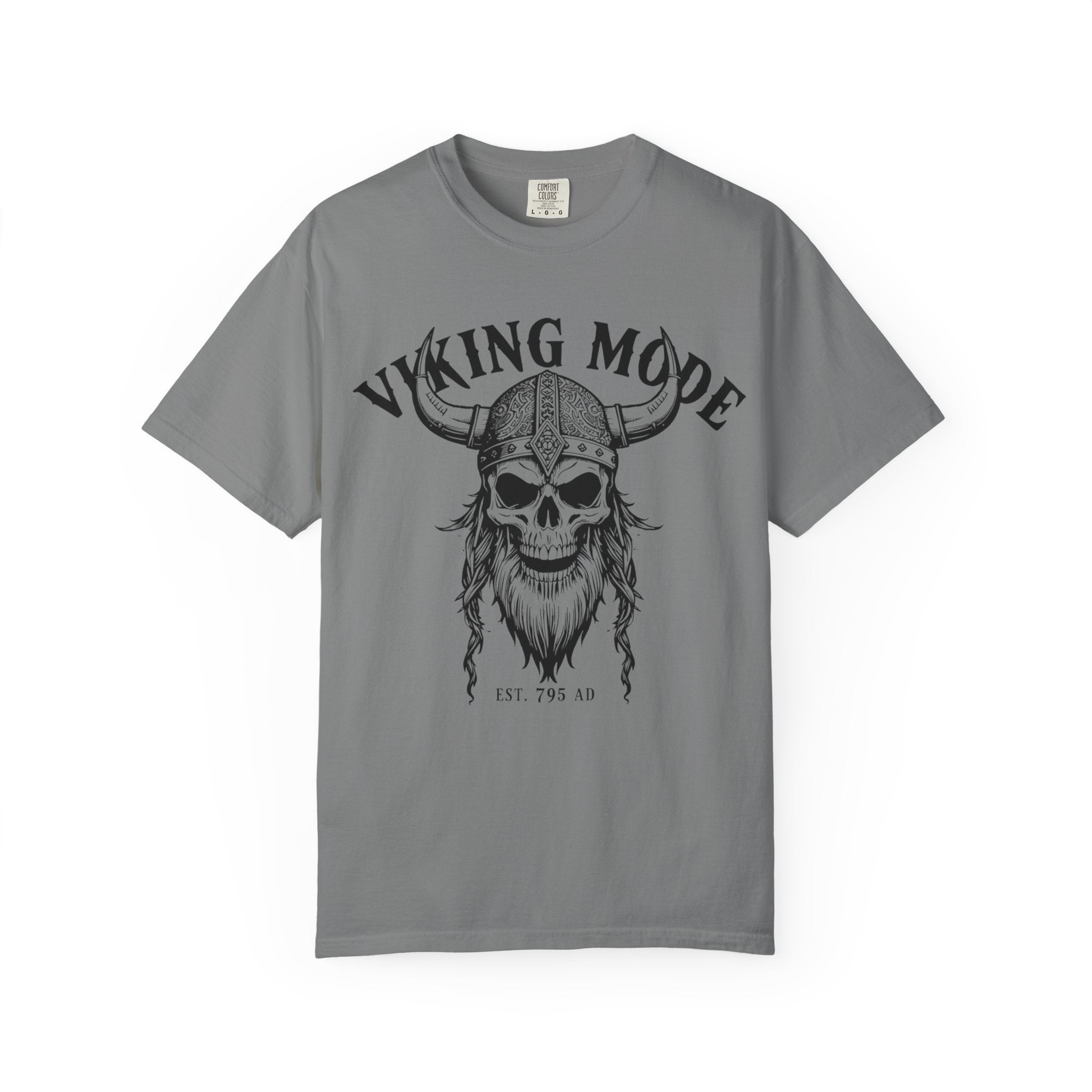 Viking Mode T-Shirt — Skull Viking Helmet Graphic Tee