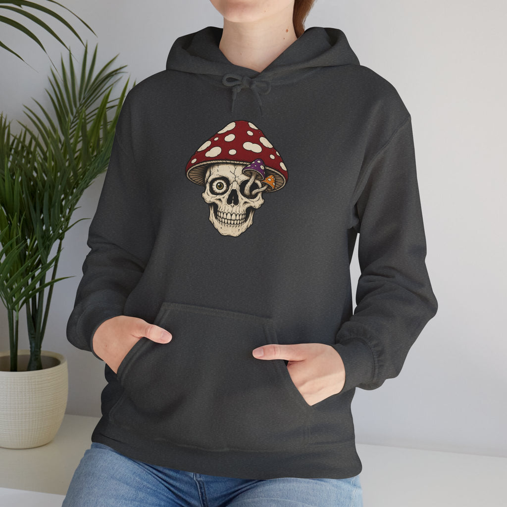 Mushroom Skull Hoodie — Gothic Mushroom Graveyard RIP Pullover