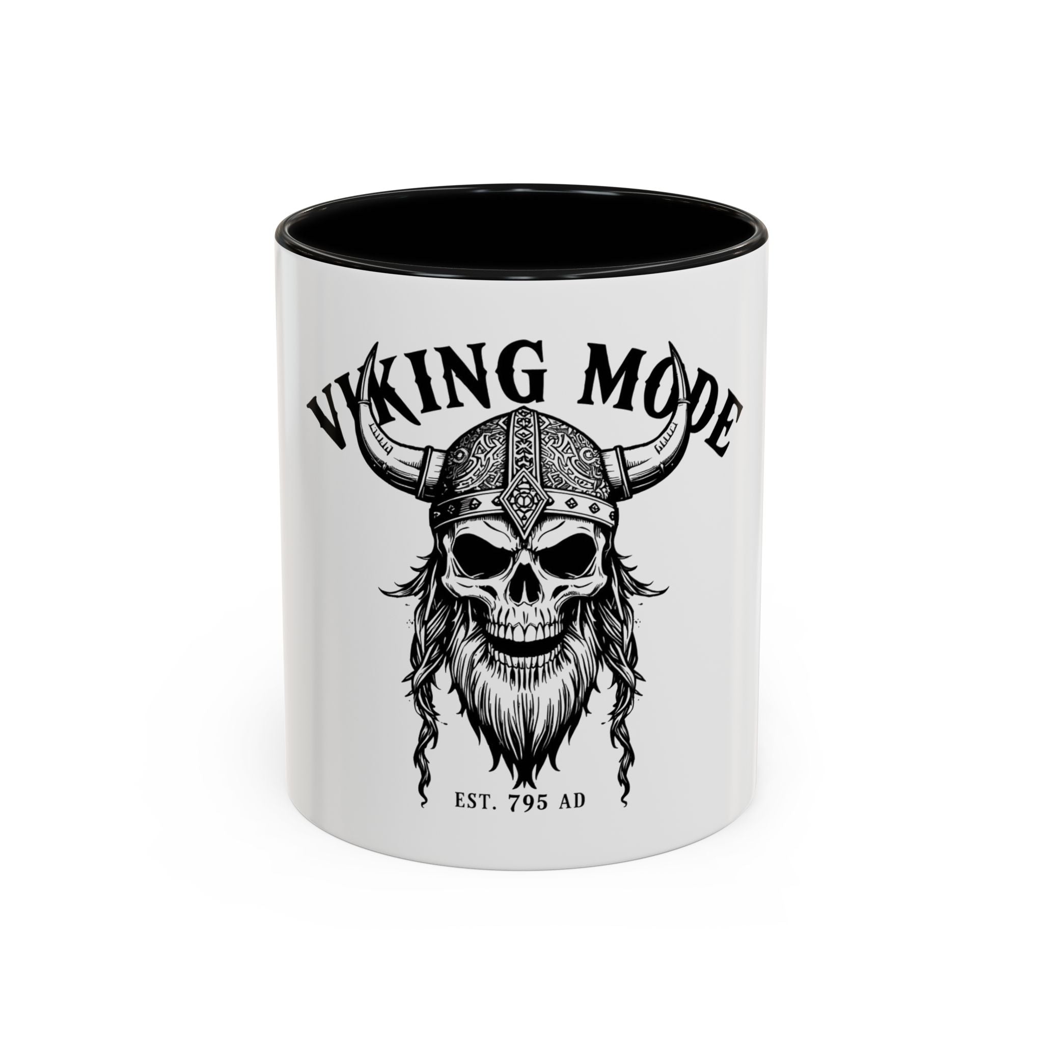 Viking Mode Skull Viking Mug | Accent Coffee Mug 11oz 15oz