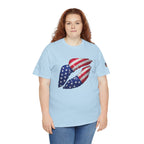 American Flag Kiss T‑Shirt – Patriotic USA Lip Print Tee for 4th of July