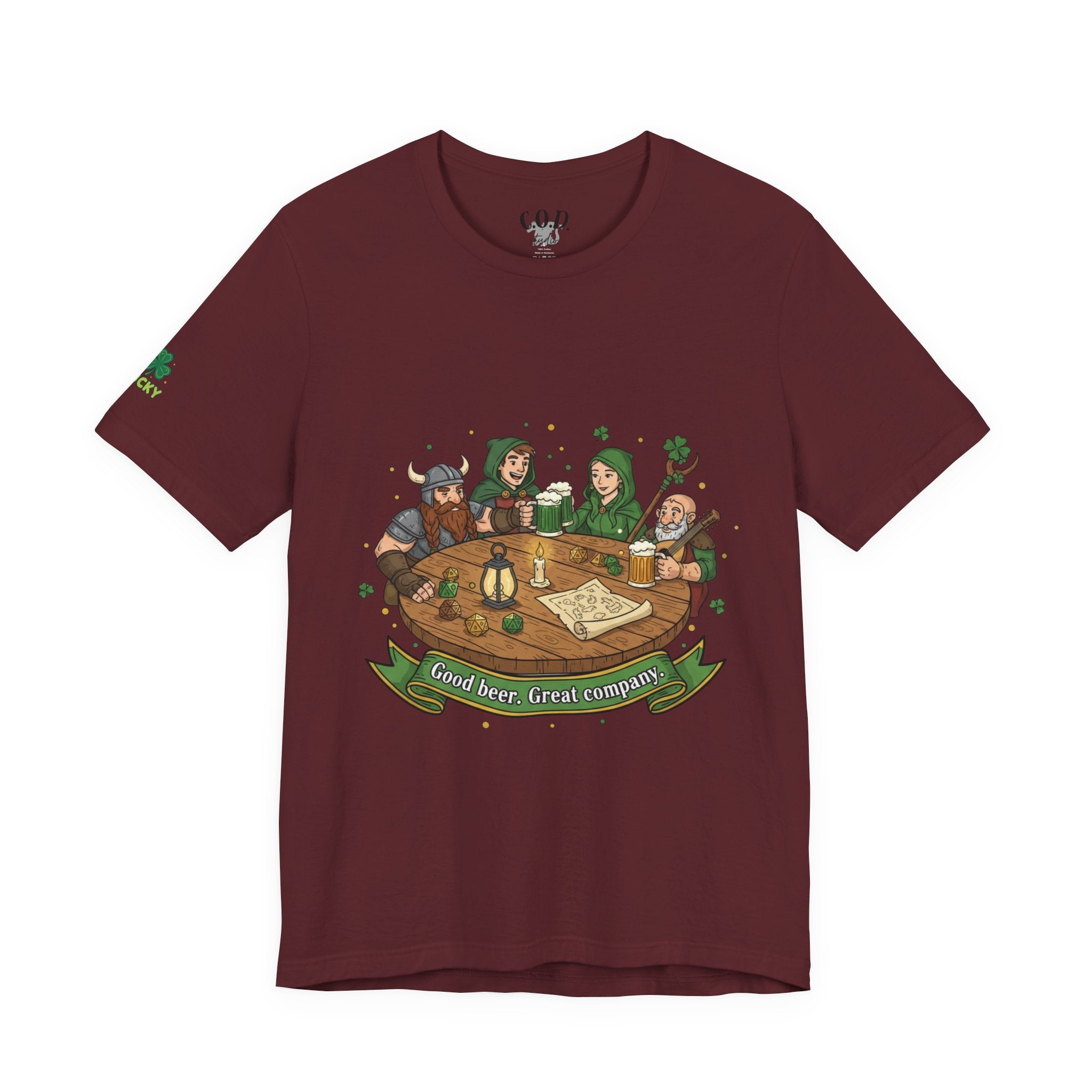 D&D Party at Tavern Table T-Shirt | St. Patrick's Day - Fantasy RPG Dice Roleplay Tee