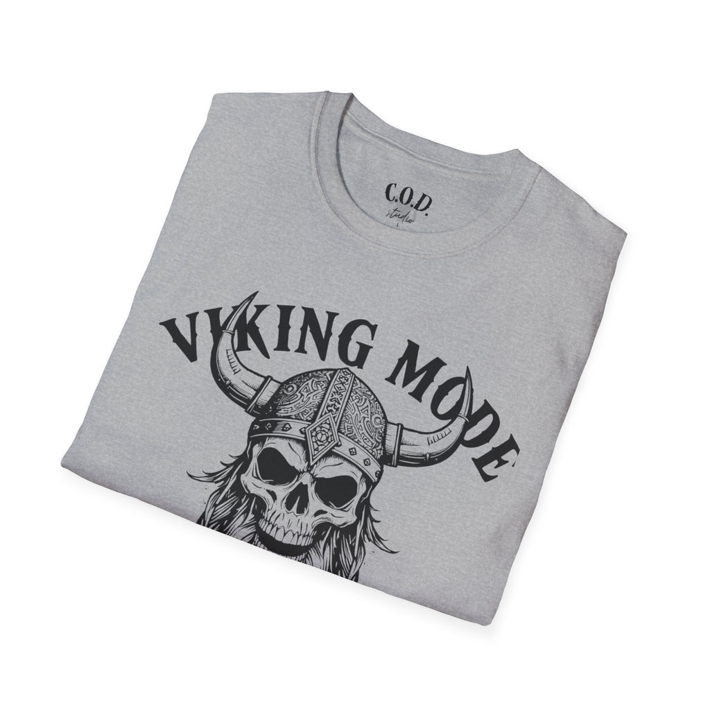 Viking Mode T-Shirt — Skull Horned Helmet Graphic