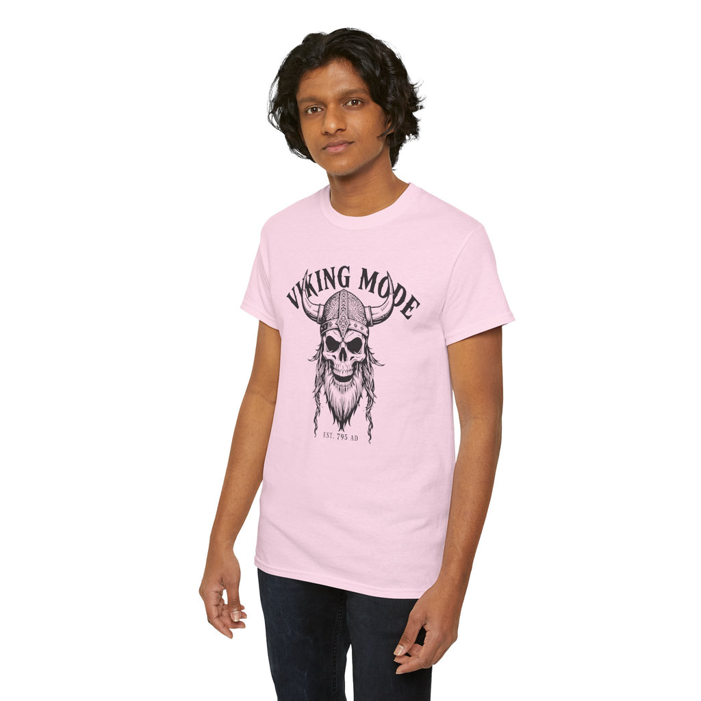 Viking Mode Skull Viking T-shirt | Norse Helmet Skull Graphic Tee