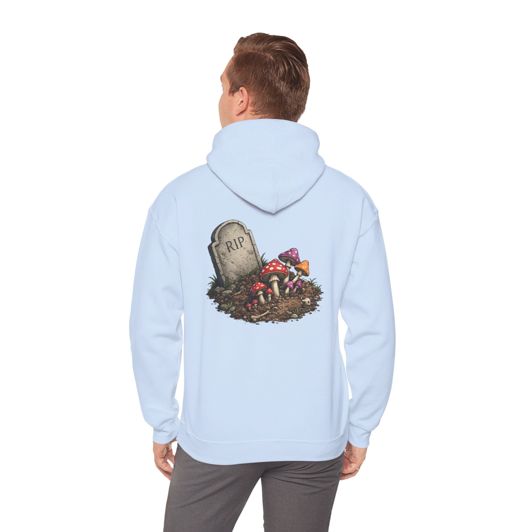 Mushroom Skull Hoodie — Gothic Mushroom Graveyard RIP Pullover