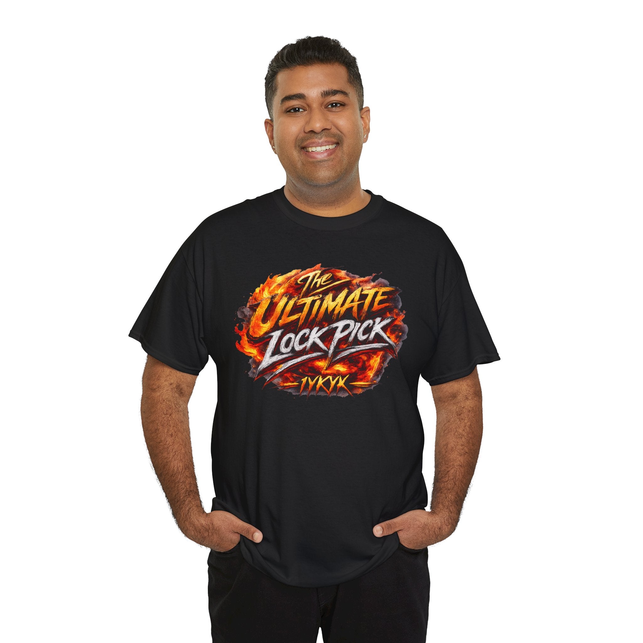 T-Shirt — "Ultimate Lock Pick" Fiery Logo Graphic Tee