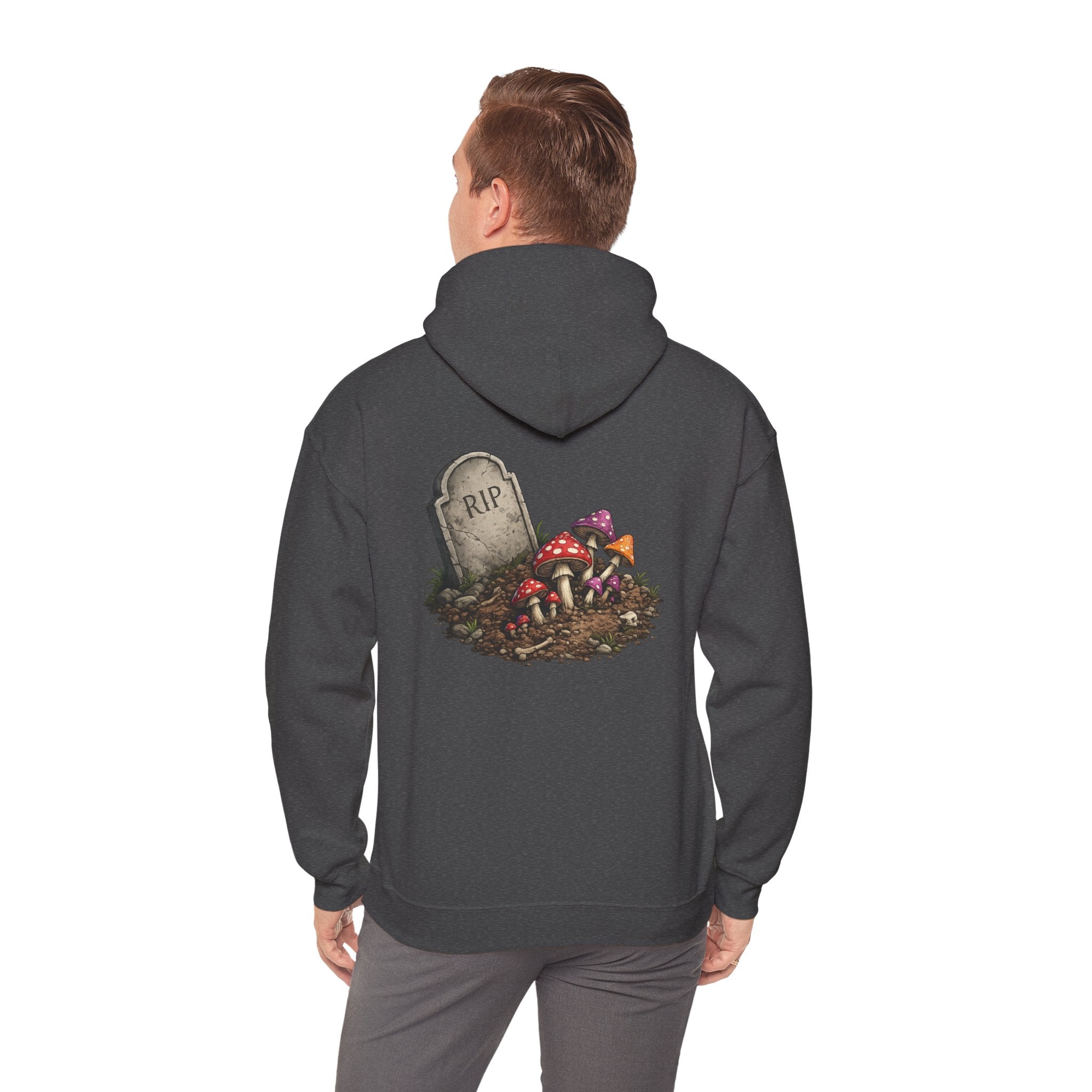 Mushroom Skull Hoodie — Gothic Mushroom Graveyard RIP Pullover