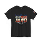 1776 American Flag Tee — "Home of the Free, Because of the Brave" Patriotic T-Shirt