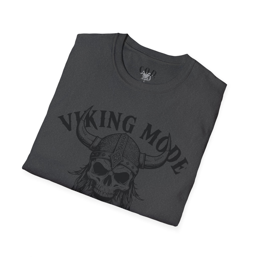 Viking Mode T-Shirt — Skull Horned Helmet Graphic