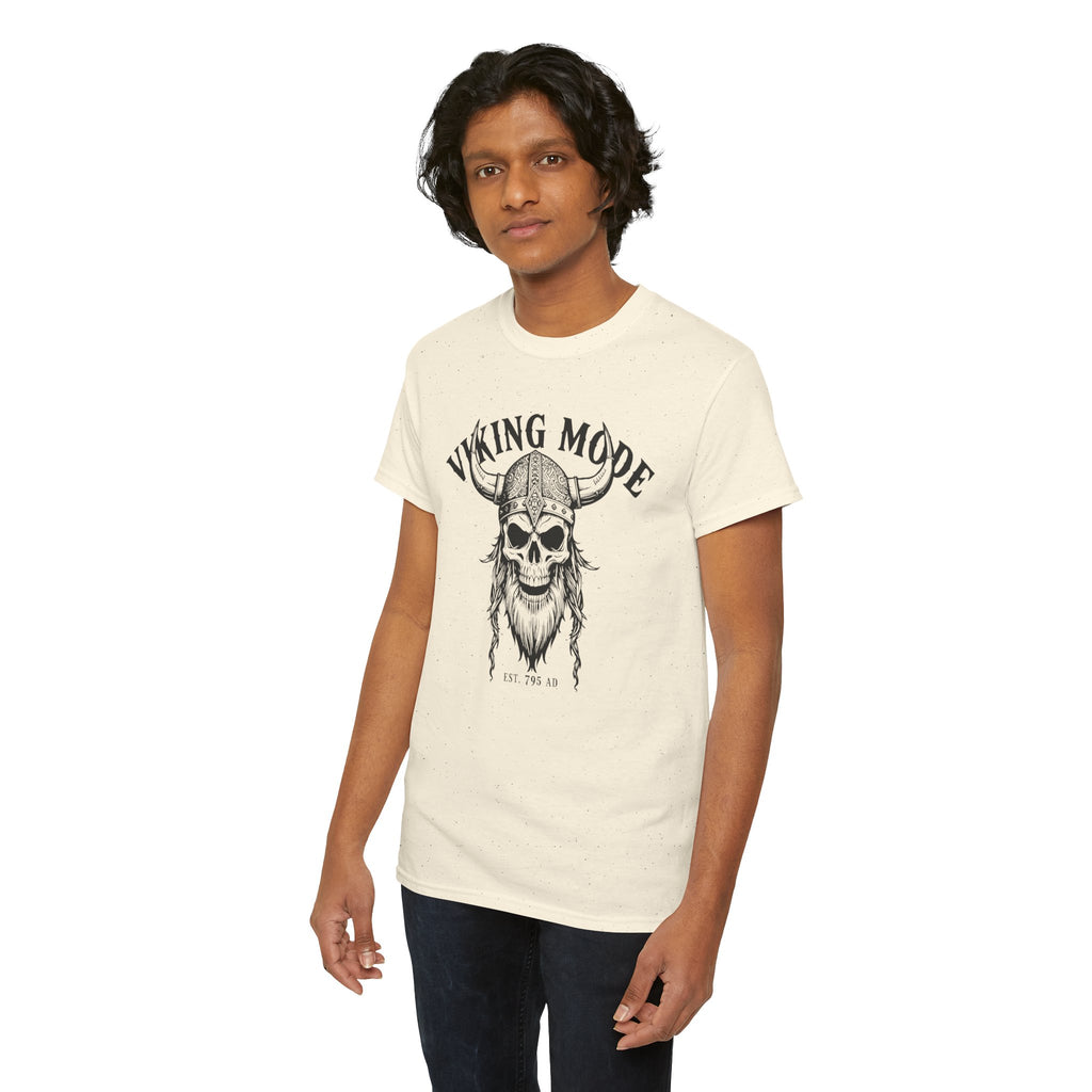 Viking Mode Skull Viking T-shirt | Norse Helmet Skull Graphic Tee