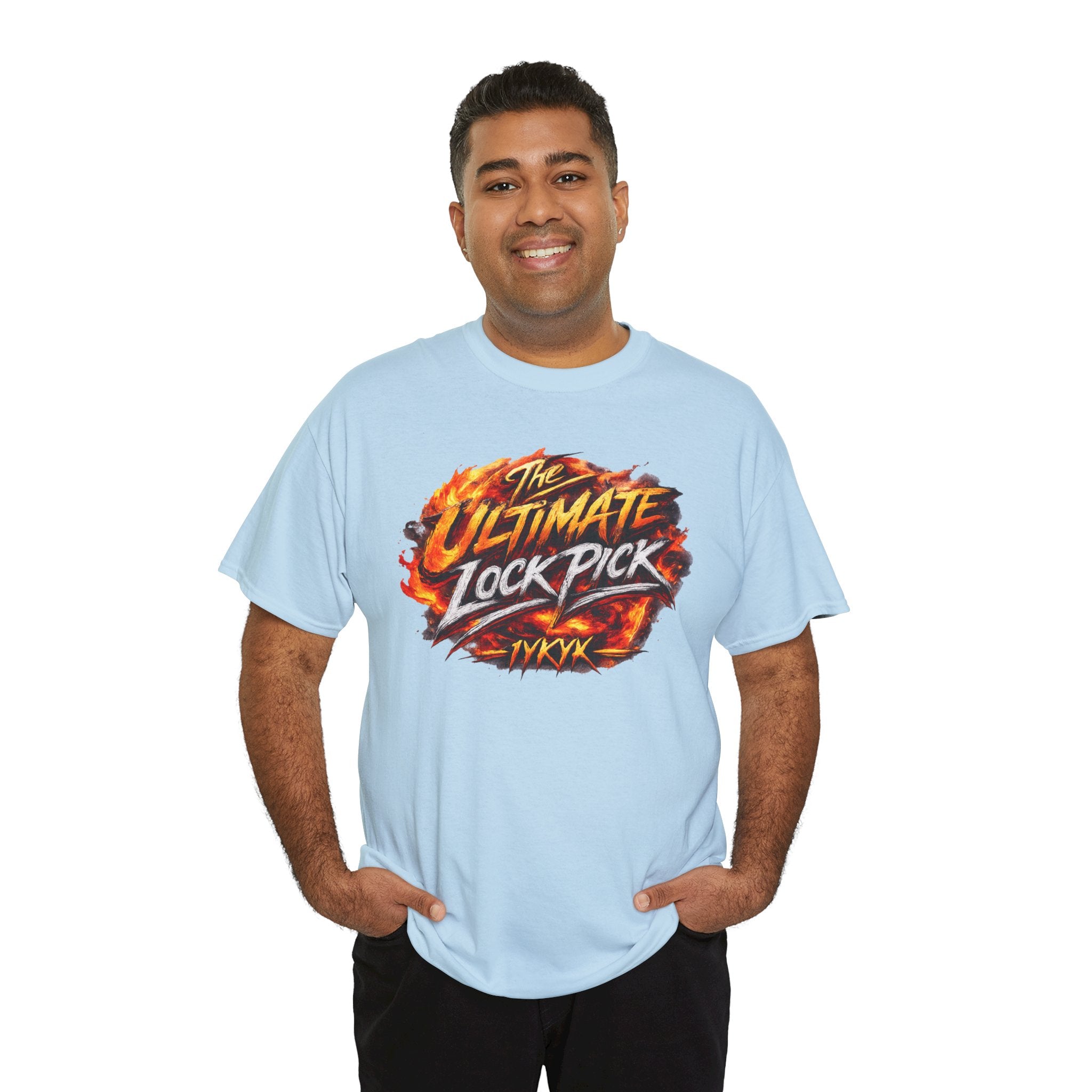 T-Shirt — "Ultimate Lock Pick" Fiery Logo Graphic Tee