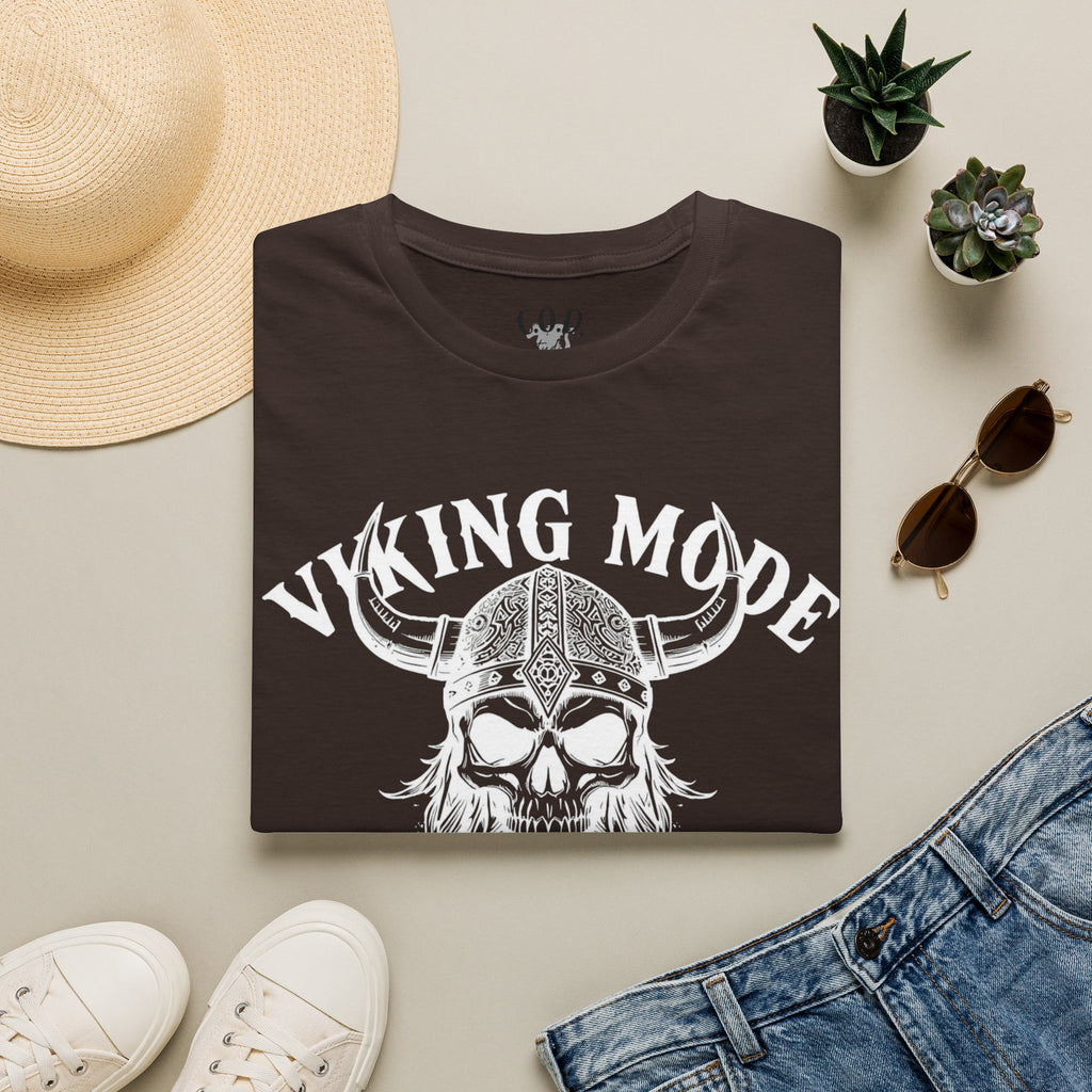 Viking Mode T-Shirt — Skull Horned Helmet Graphic