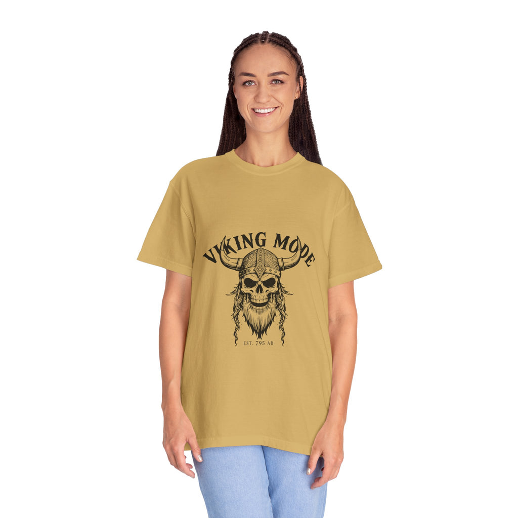 Viking Mode Skull Viking T-shirt | Norse Helmet Skull Graphic Tee