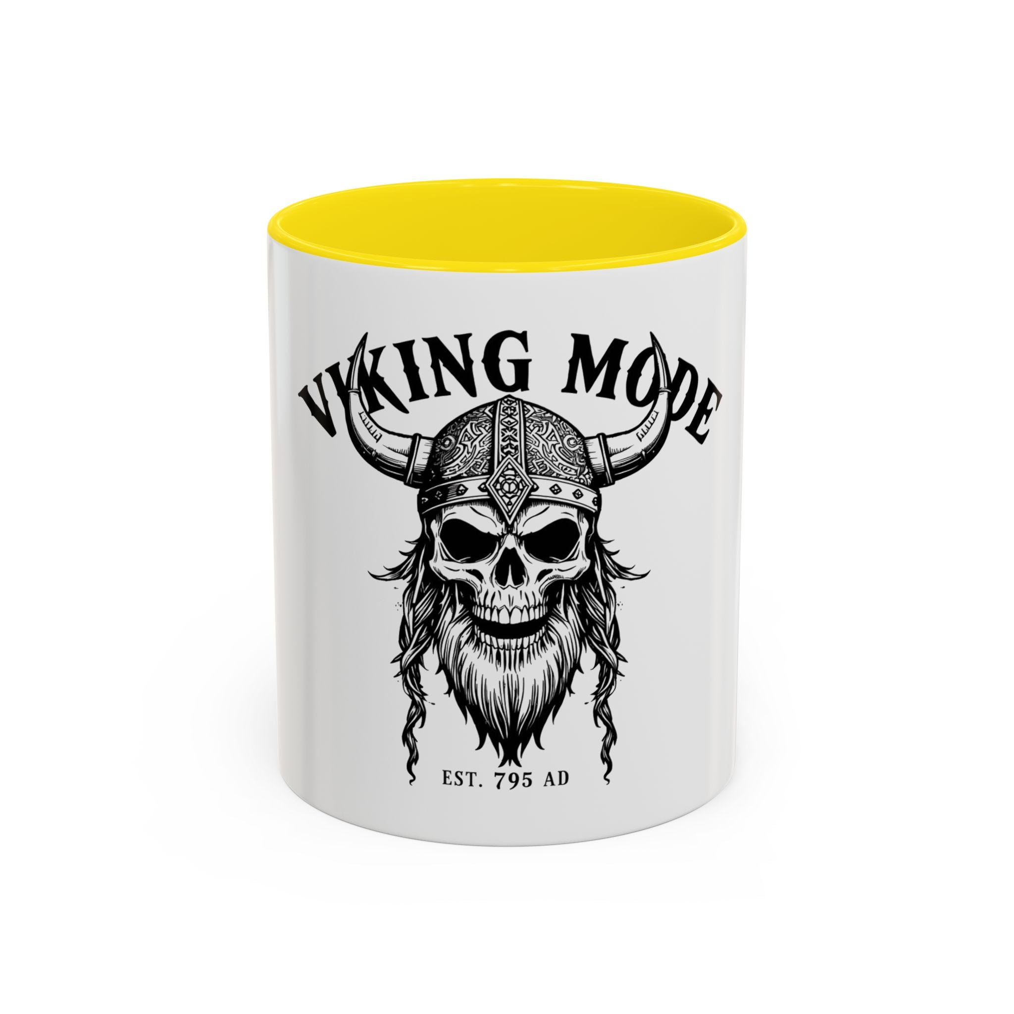 Viking Mode Skull Viking Mug | Accent Coffee Mug 11oz 15oz
