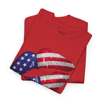 American Flag Kiss T‑Shirt – Patriotic USA Lip Print Tee for 4th of July