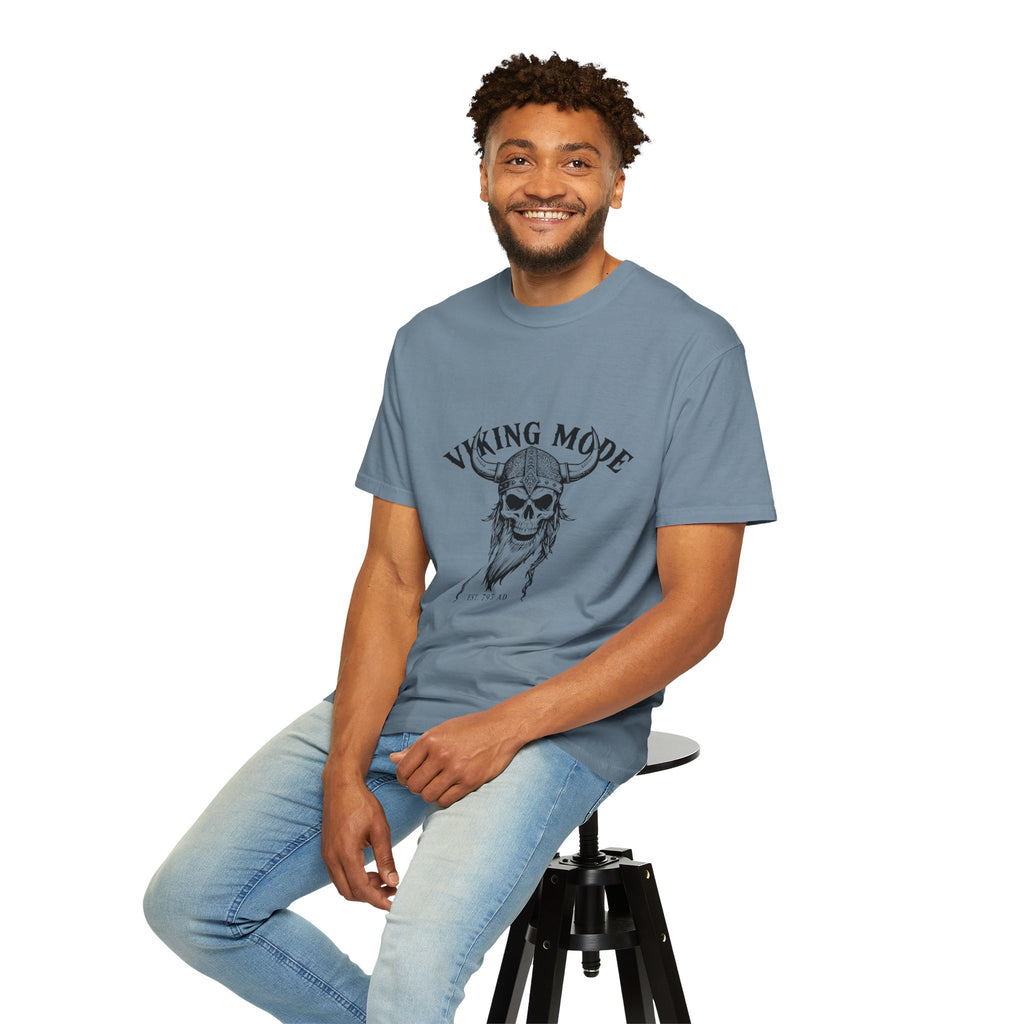 Viking Mode Skull Viking T-shirt | Norse Helmet Skull Graphic Tee