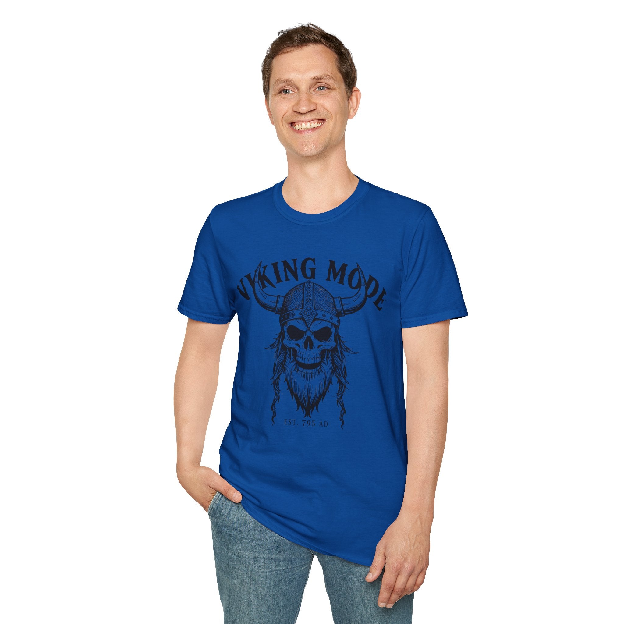 Viking Mode T-Shirt — Skull Horned Helmet Graphic
