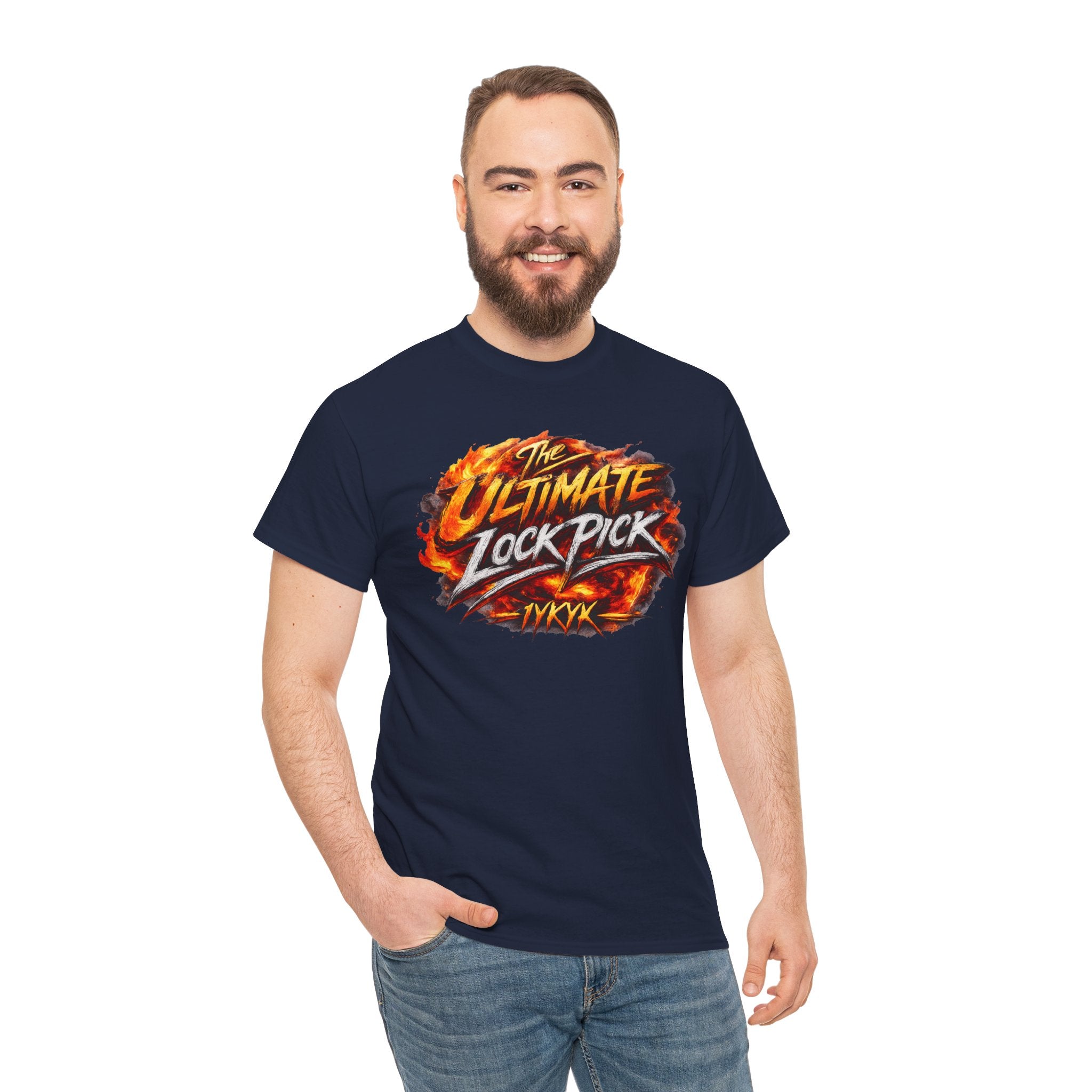 T-Shirt — "Ultimate Lock Pick" Fiery Logo Graphic Tee