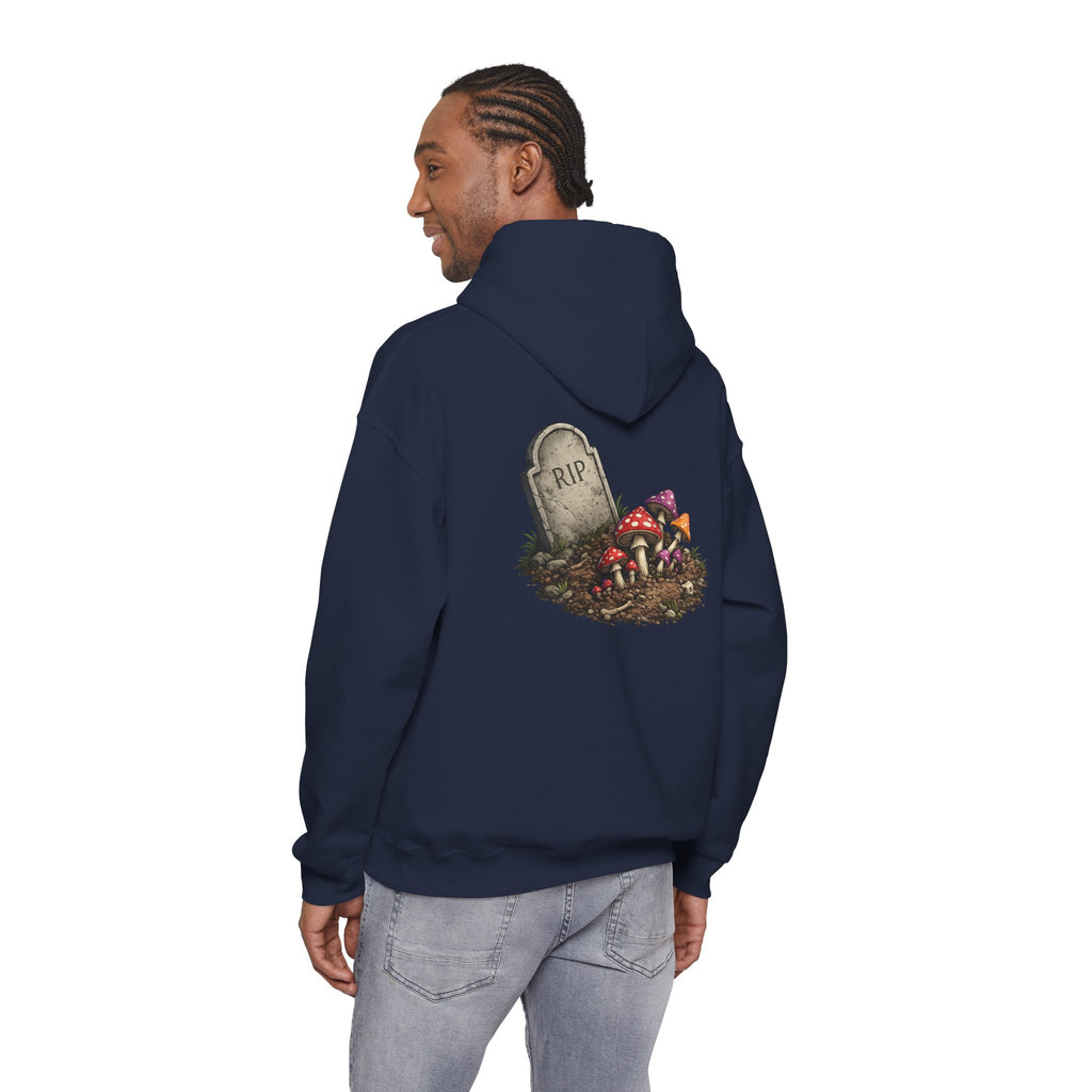 Mushroom Skull Hoodie — Gothic Mushroom Graveyard RIP Pullover