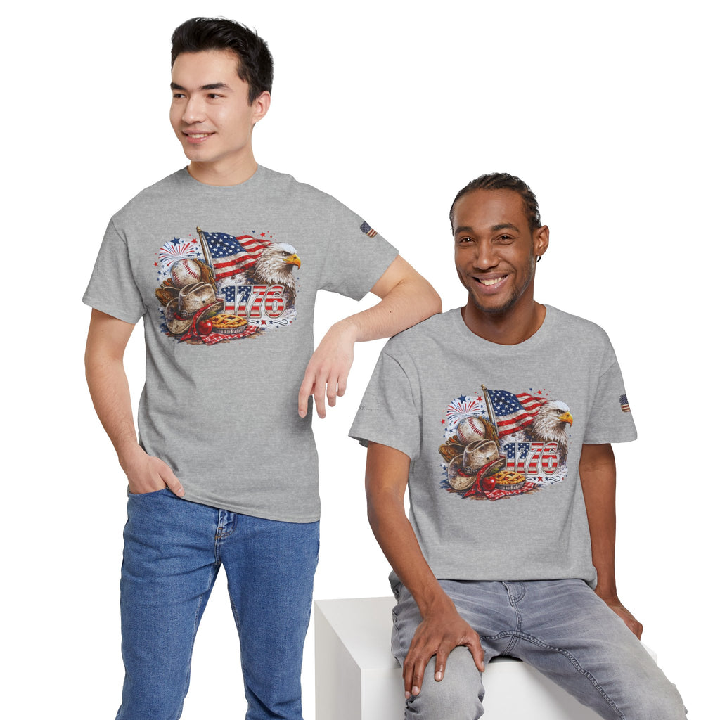 Patriotic Eagle American Flag T-Shirt — USA 1776 Military Tribute Tee