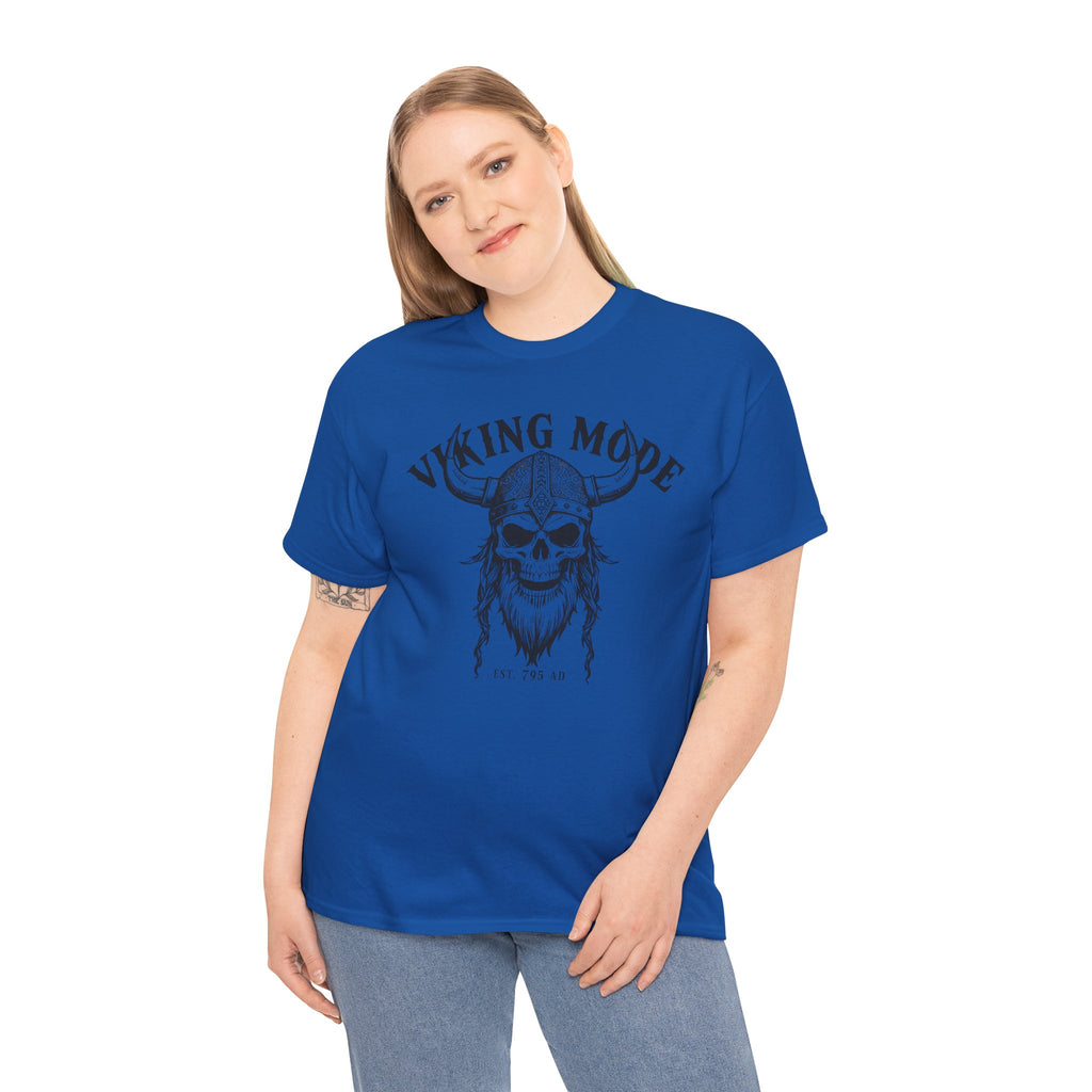 Viking Mode Skull Viking T-shirt | Norse Helmet Skull Graphic Tee