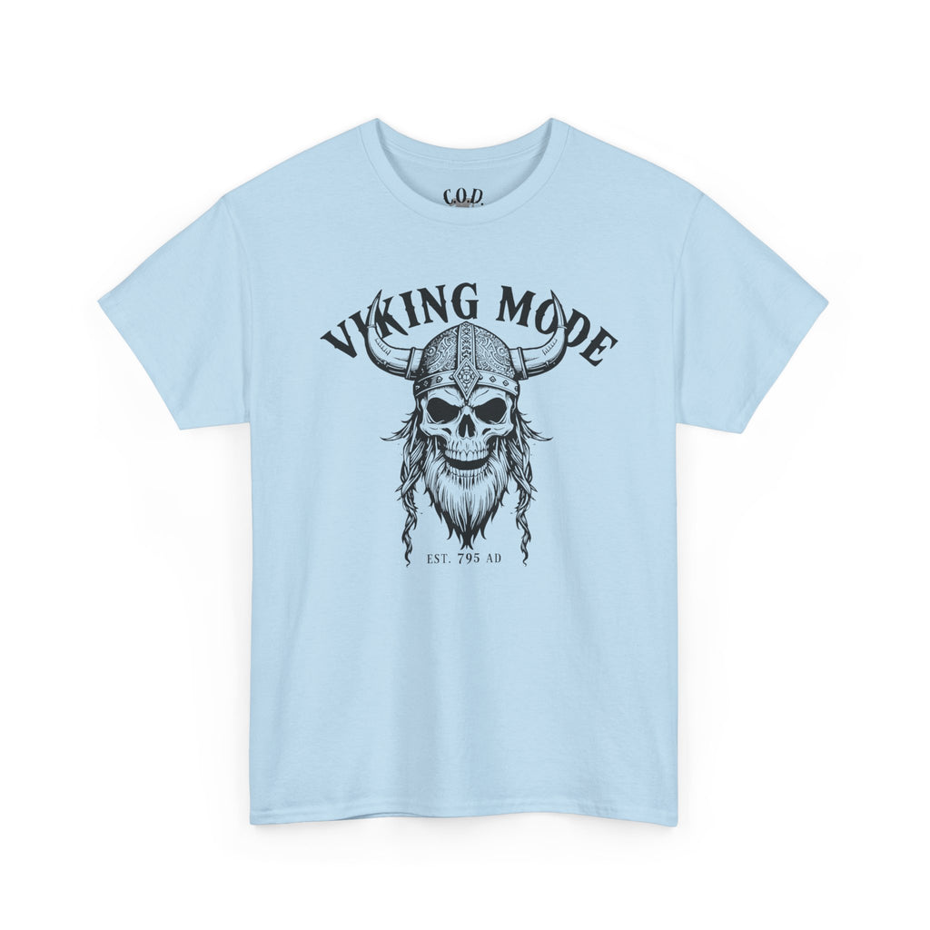 Viking Mode Skull Viking T-shirt | Norse Helmet Skull Graphic Tee