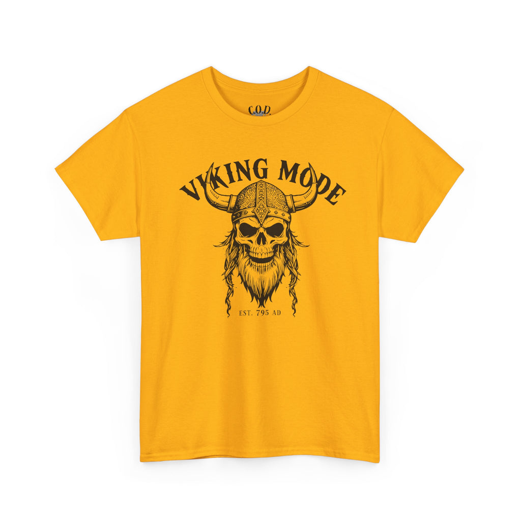 Viking Mode Skull Viking T-shirt | Norse Helmet Skull Graphic Tee
