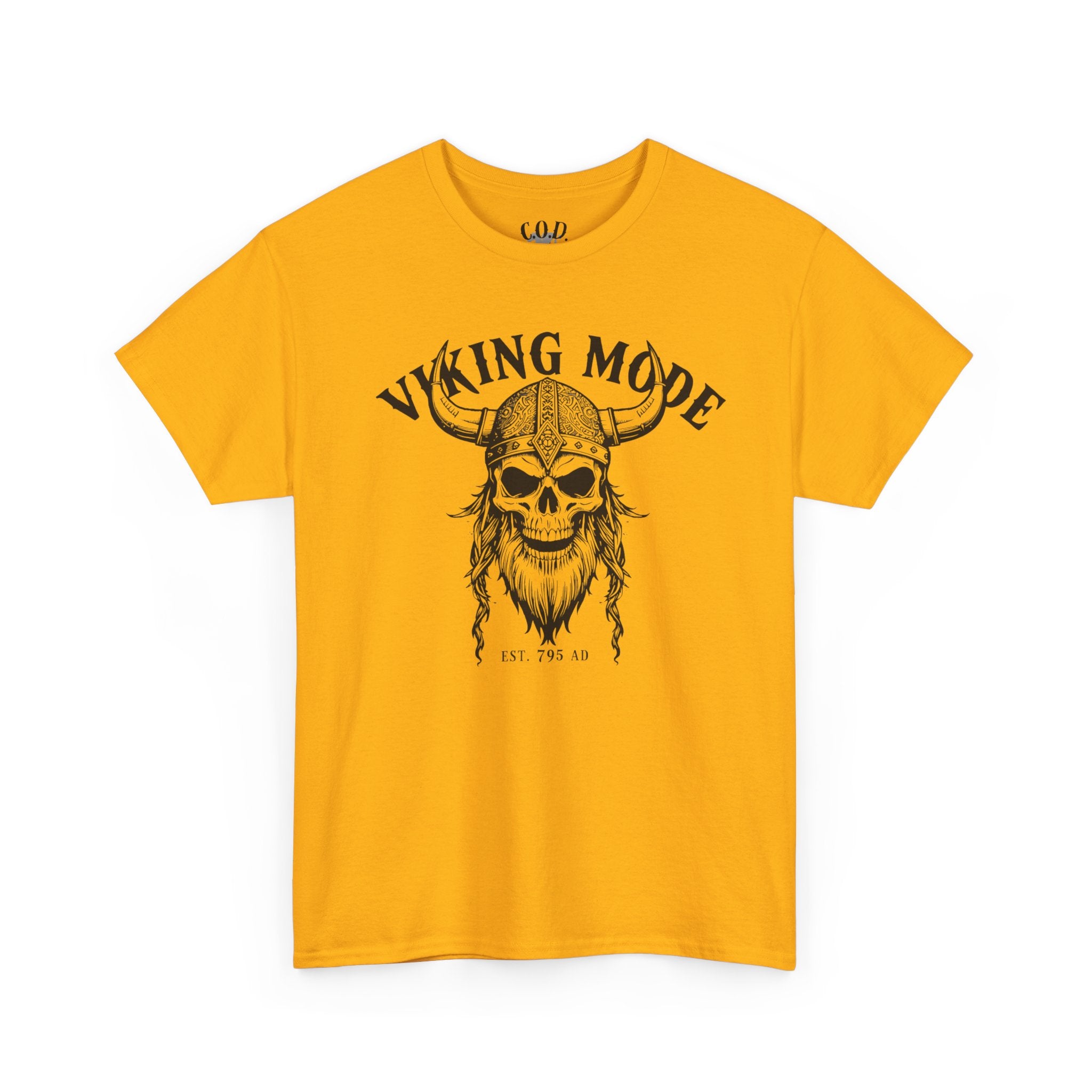 Viking Mode Skull Viking T-shirt | Norse Helmet Skull Graphic Tee
