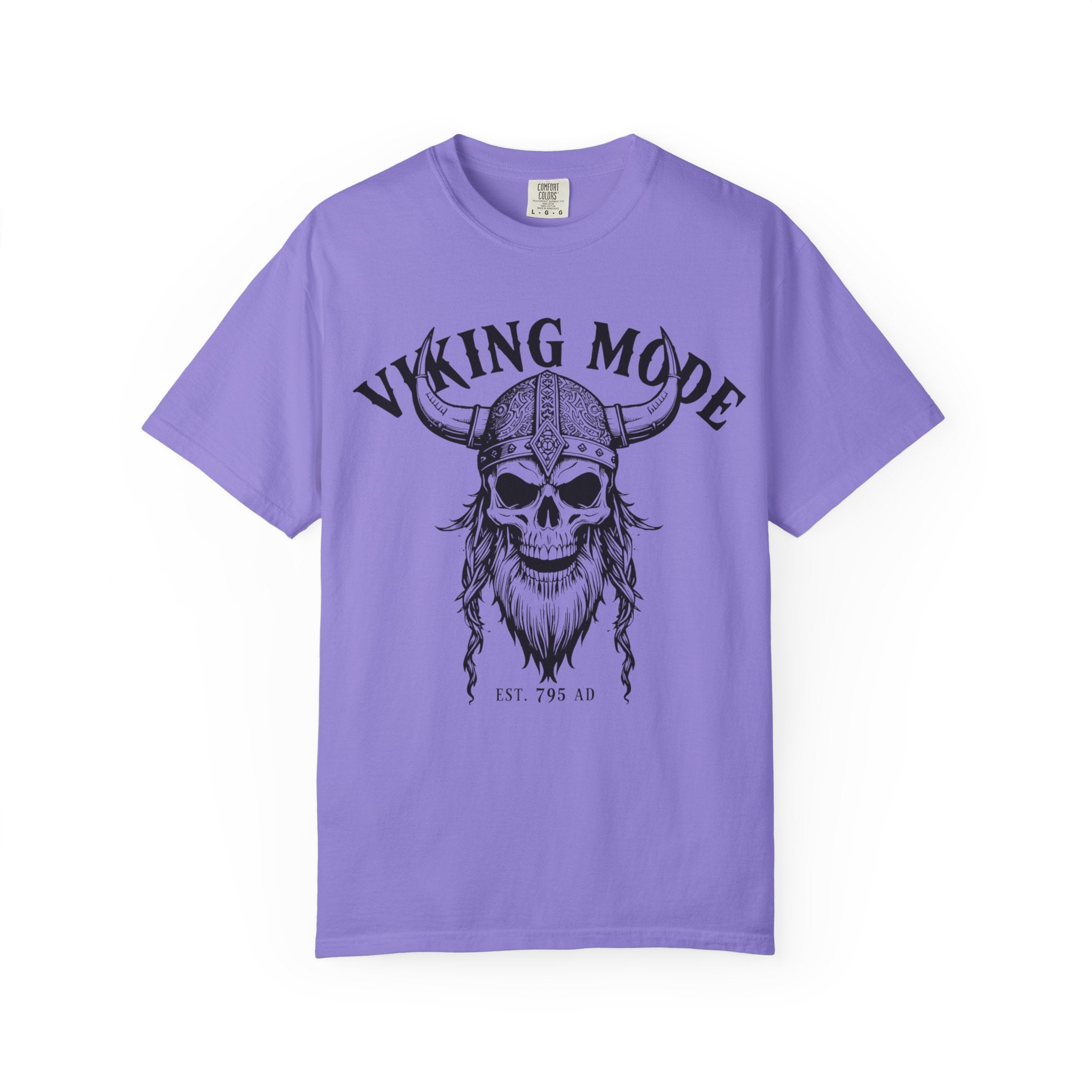 Viking Mode T-Shirt — Skull Viking Helmet Graphic Tee
