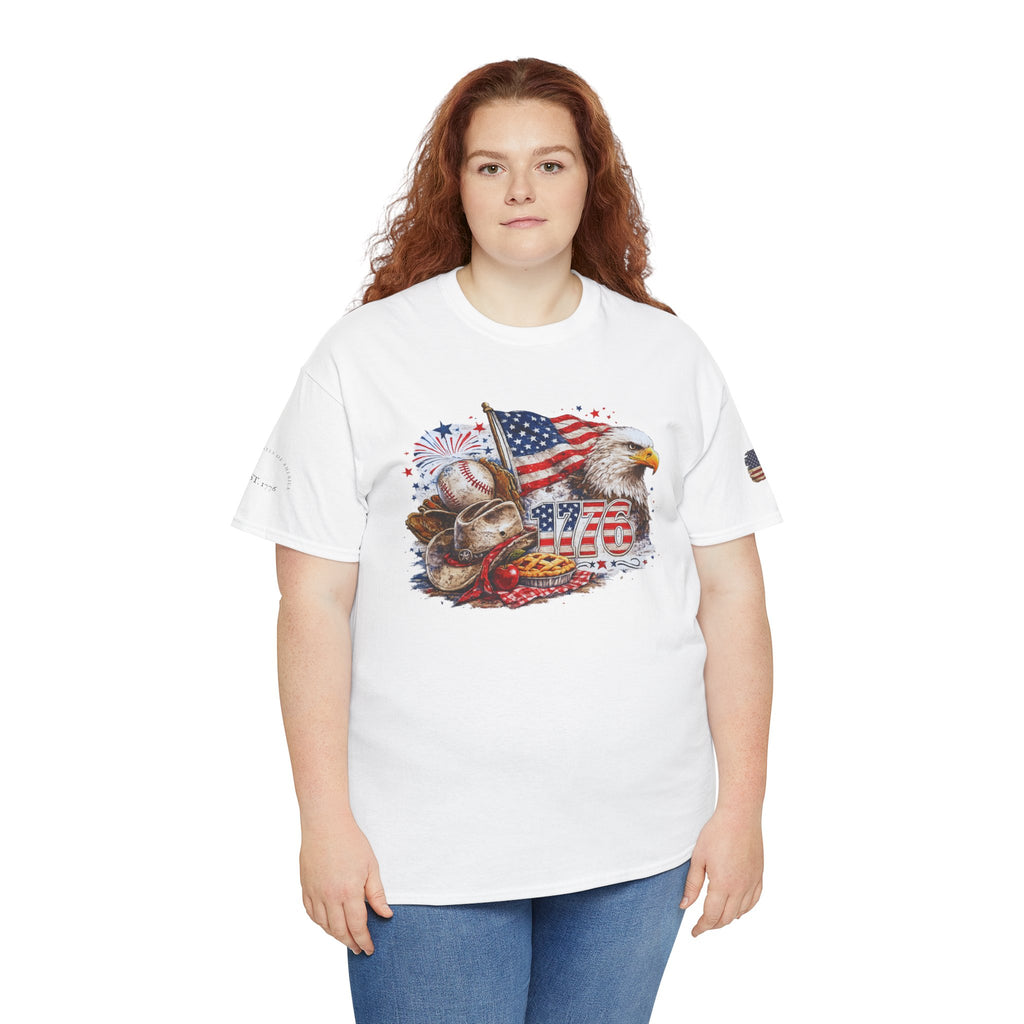 Patriotic Eagle American Flag T-Shirt — USA 1776 Military Tribute Tee