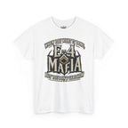 T-Shirt — "E-4 Mafia" Graphic Tee: "When You Want It Done, But You Don’t Care How" Vintage-Style Food Humor