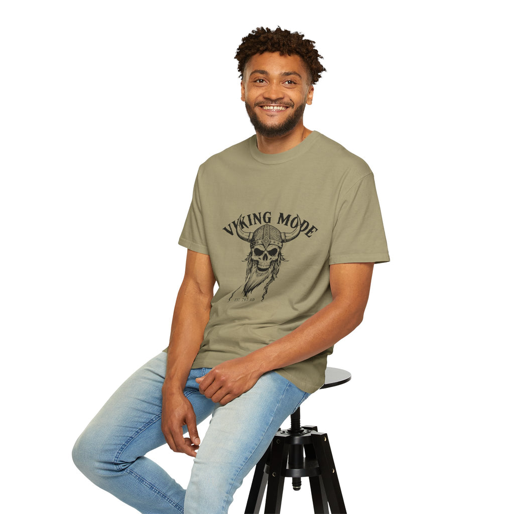 Viking Mode Skull Viking T-shirt | Norse Helmet Skull Graphic Tee