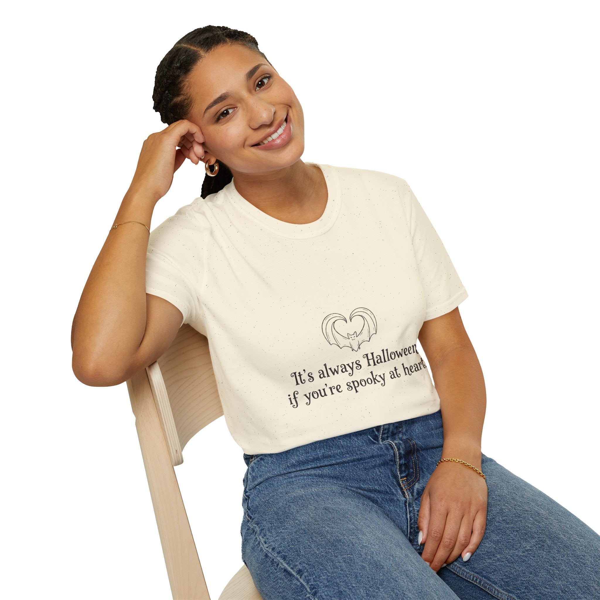 Halloween Bat Heart T-Shirt — "It's Always Halloween If You're Spooky at Heart"