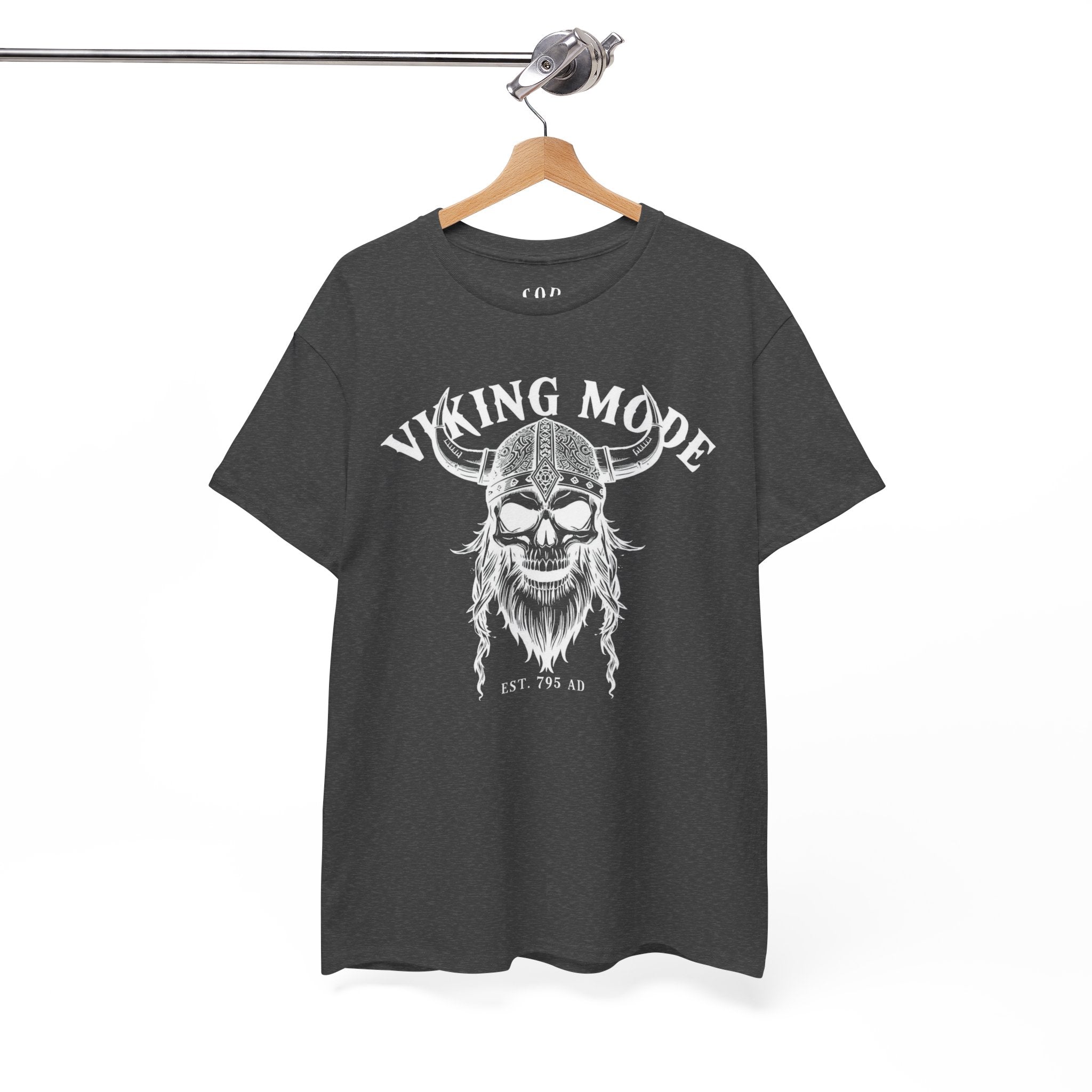 Viking Mode Skull Viking T-shirt | Norse Helmet Skull Graphic Tee